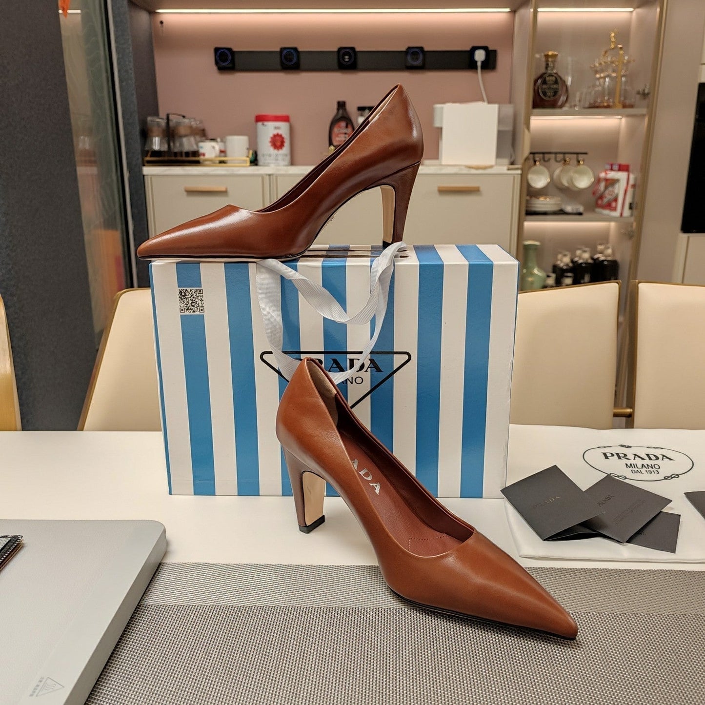 PRA BASIC HIGH HEELS CARAMEL WAXED OIL LEATHER - 35