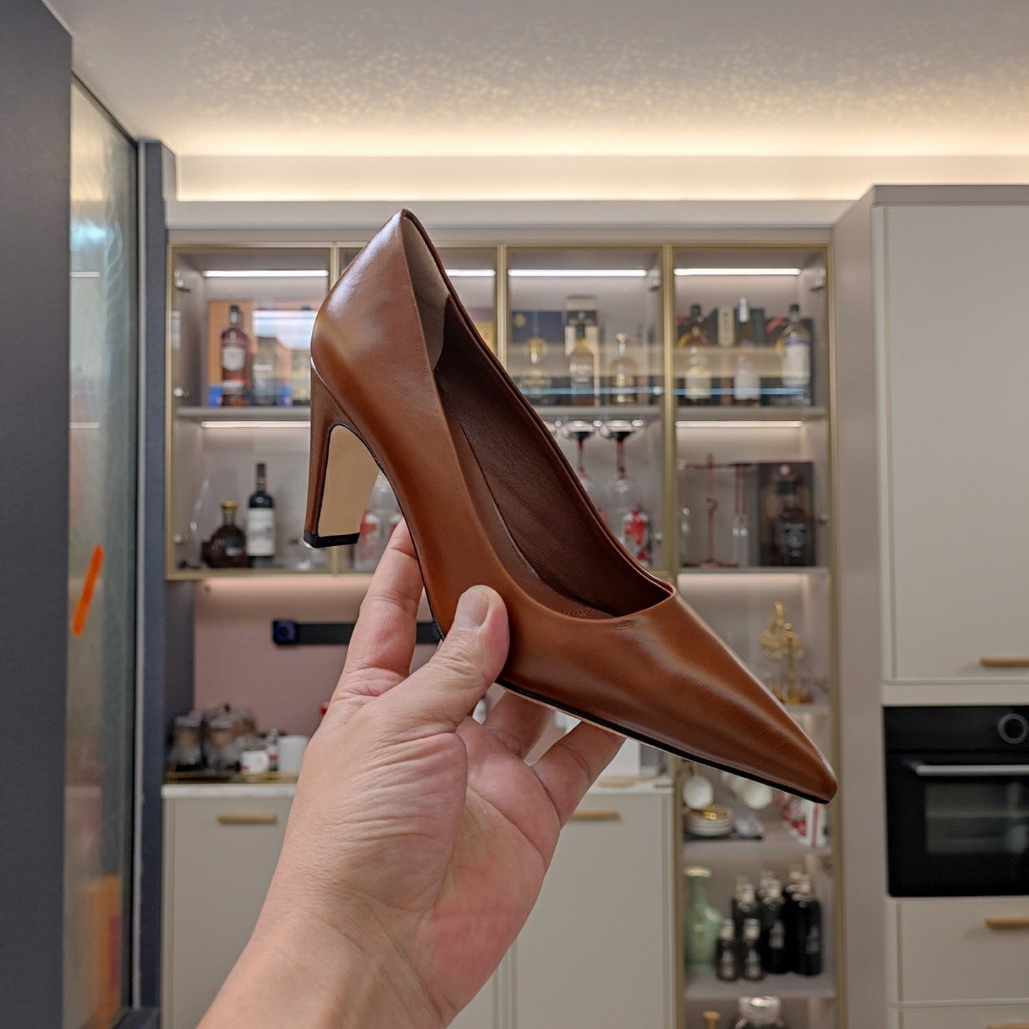 PRA BASIC HIGH HEELS CARAMEL WAXED OIL LEATHER - 35