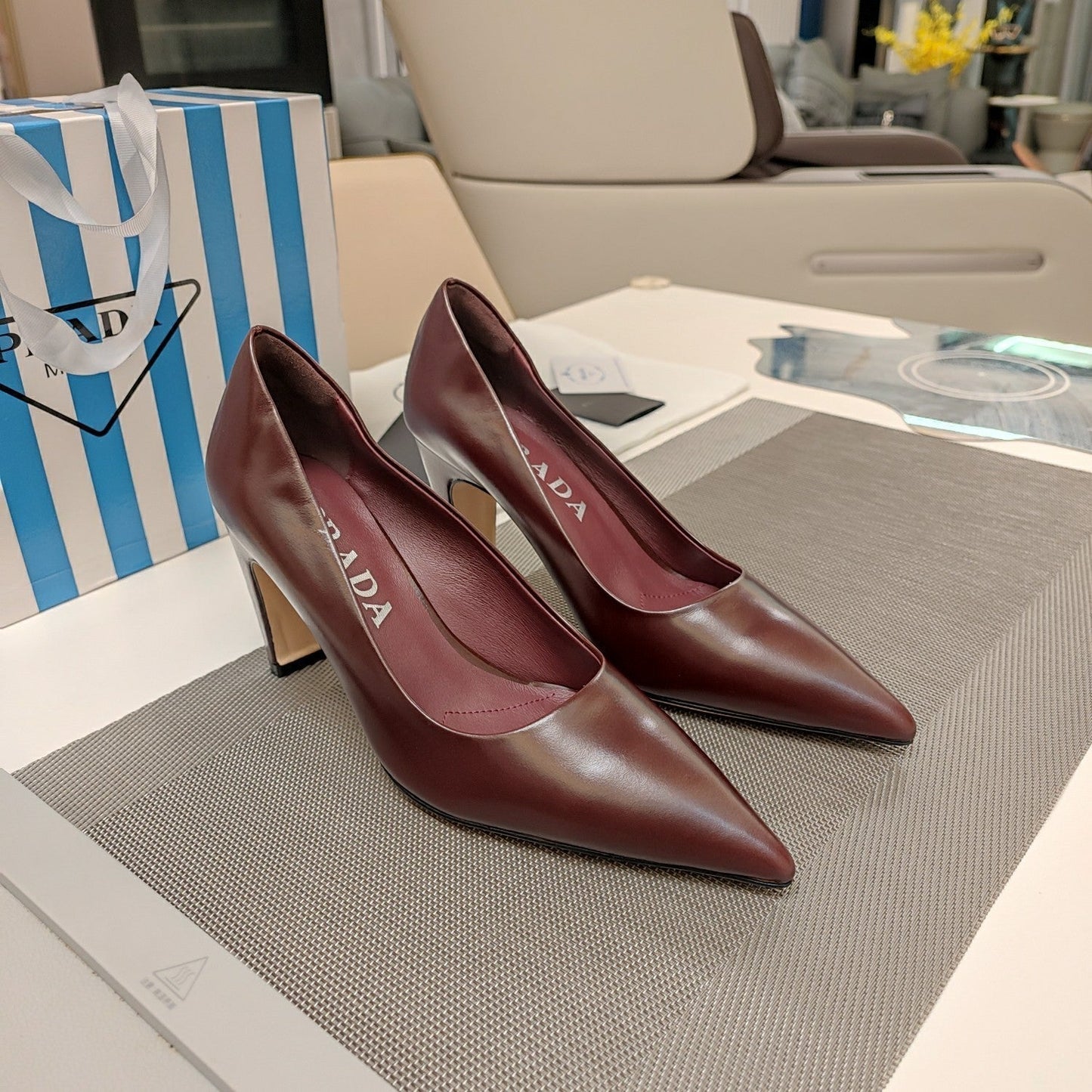 PRA BASIC HIGH HEELS MAHOGANY WAXED OIL LEATHER - 35