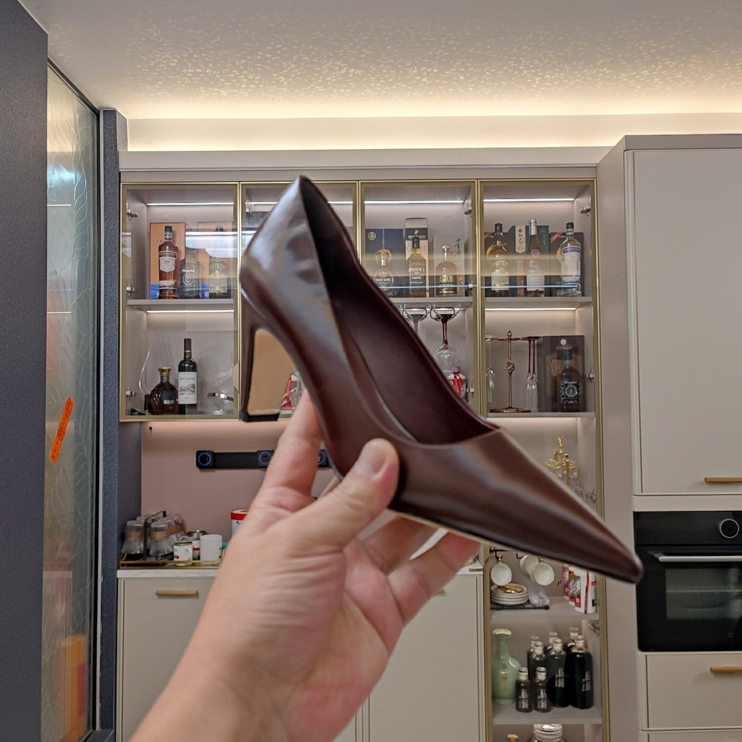 PRA BASIC HIGH HEELS MAHOGANY WAXED OIL LEATHER - 35