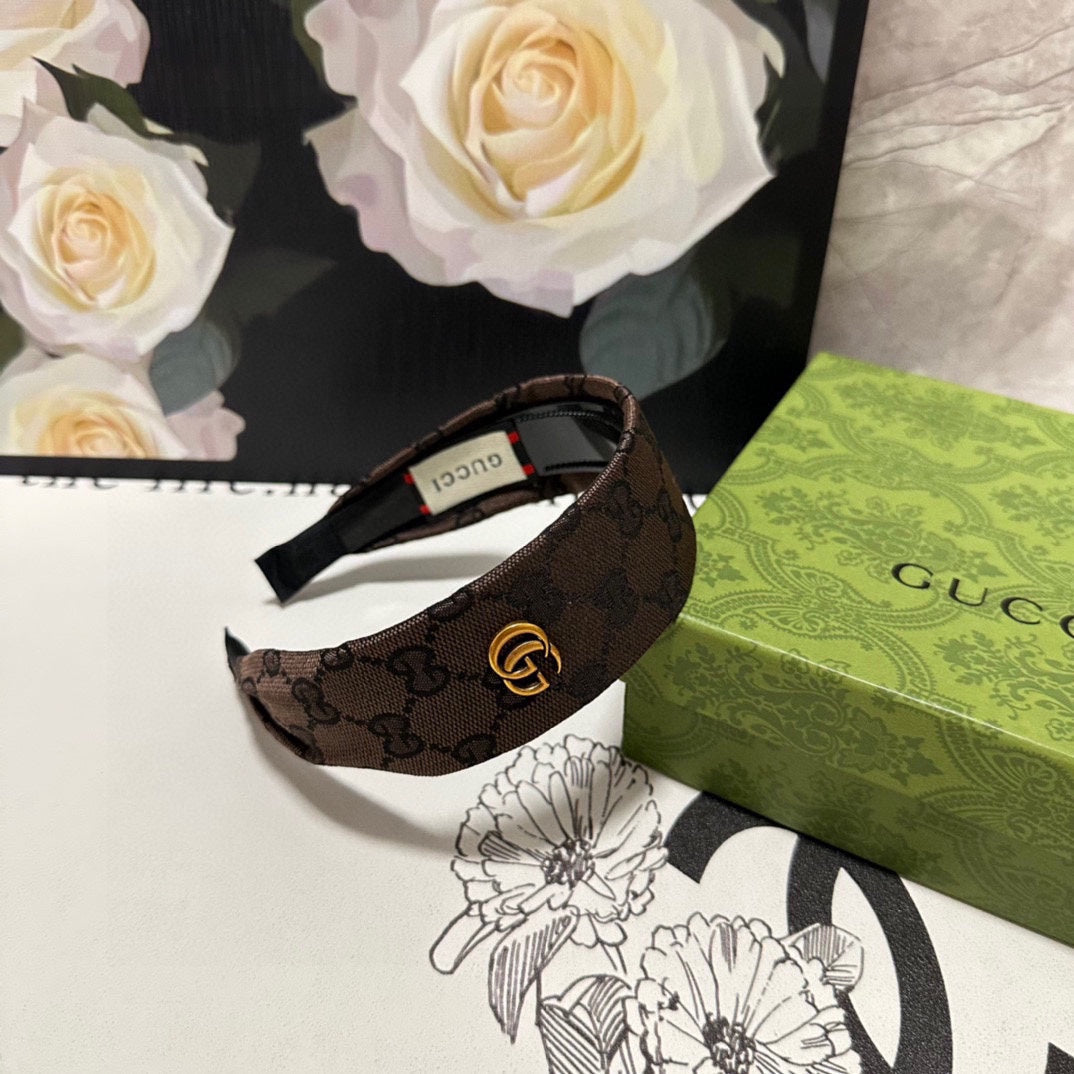 CHOCOLATE MONOGRAM CANVAS HAIRBAND 369308
