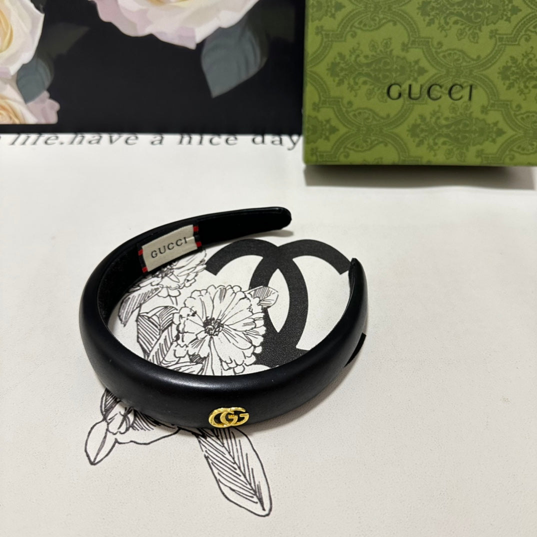 HEADBAND IN BLACK SHINY LAMBSKIN 406128