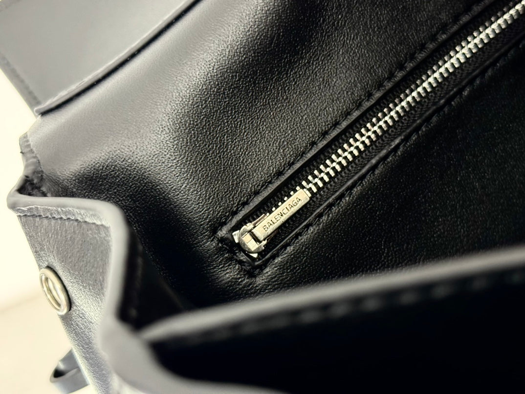RODEO MINI BAG 22 IN BLACK SMOOTH CALFSKIN SILVER HARDWARE