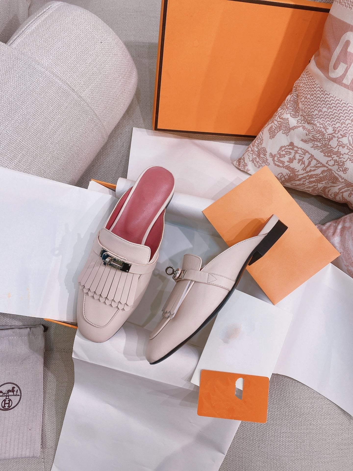 0Z Mule Fringed Light Pink - 35