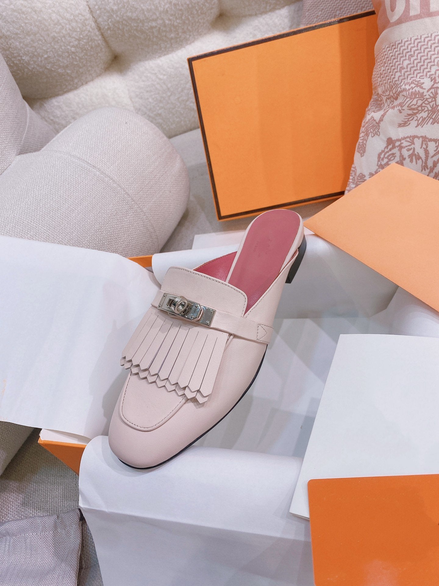 0Z Mule Fringed Light Pink - 35