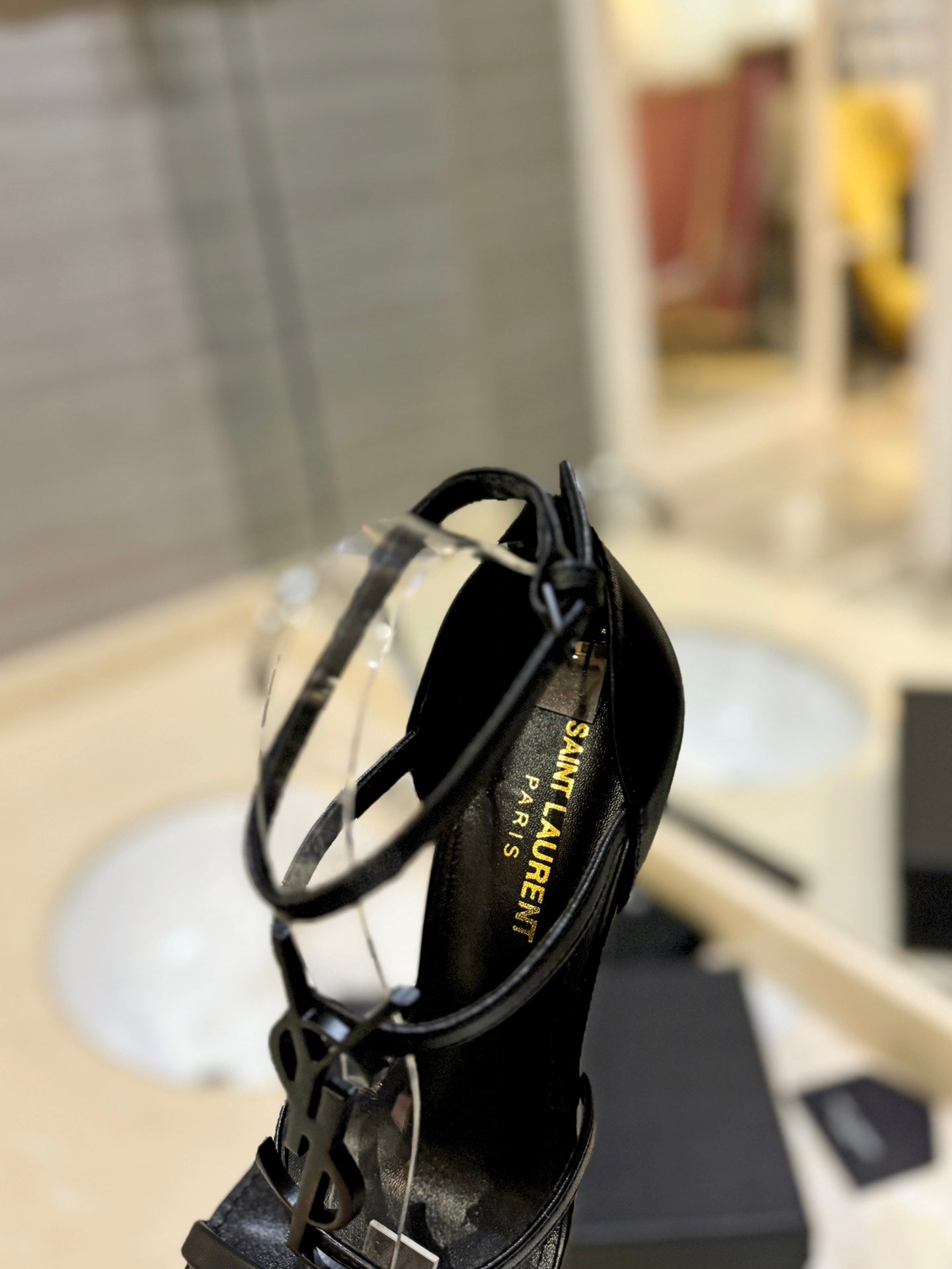 SL CASSANDRA HEELED SANDALS BLACK CALFSKIN - 34