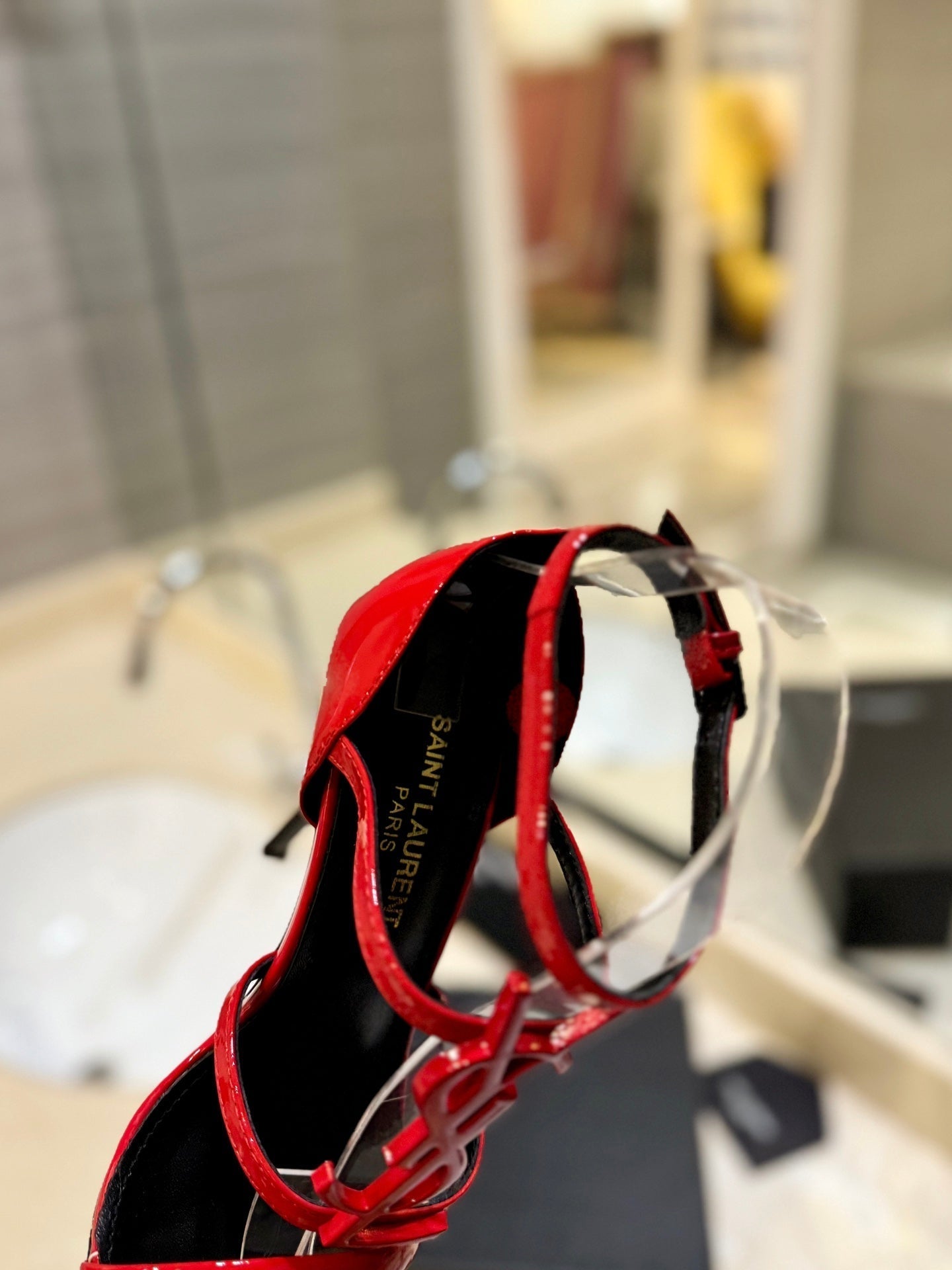 SL CASSANDRA HEELED SANDALS RED CALFSKIN - 34