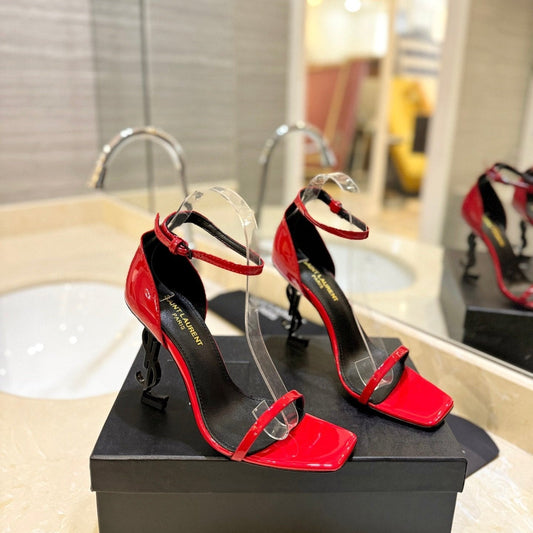 SL OPYUM SANDALS 105 RED POLISHED CALFSKIN - 35