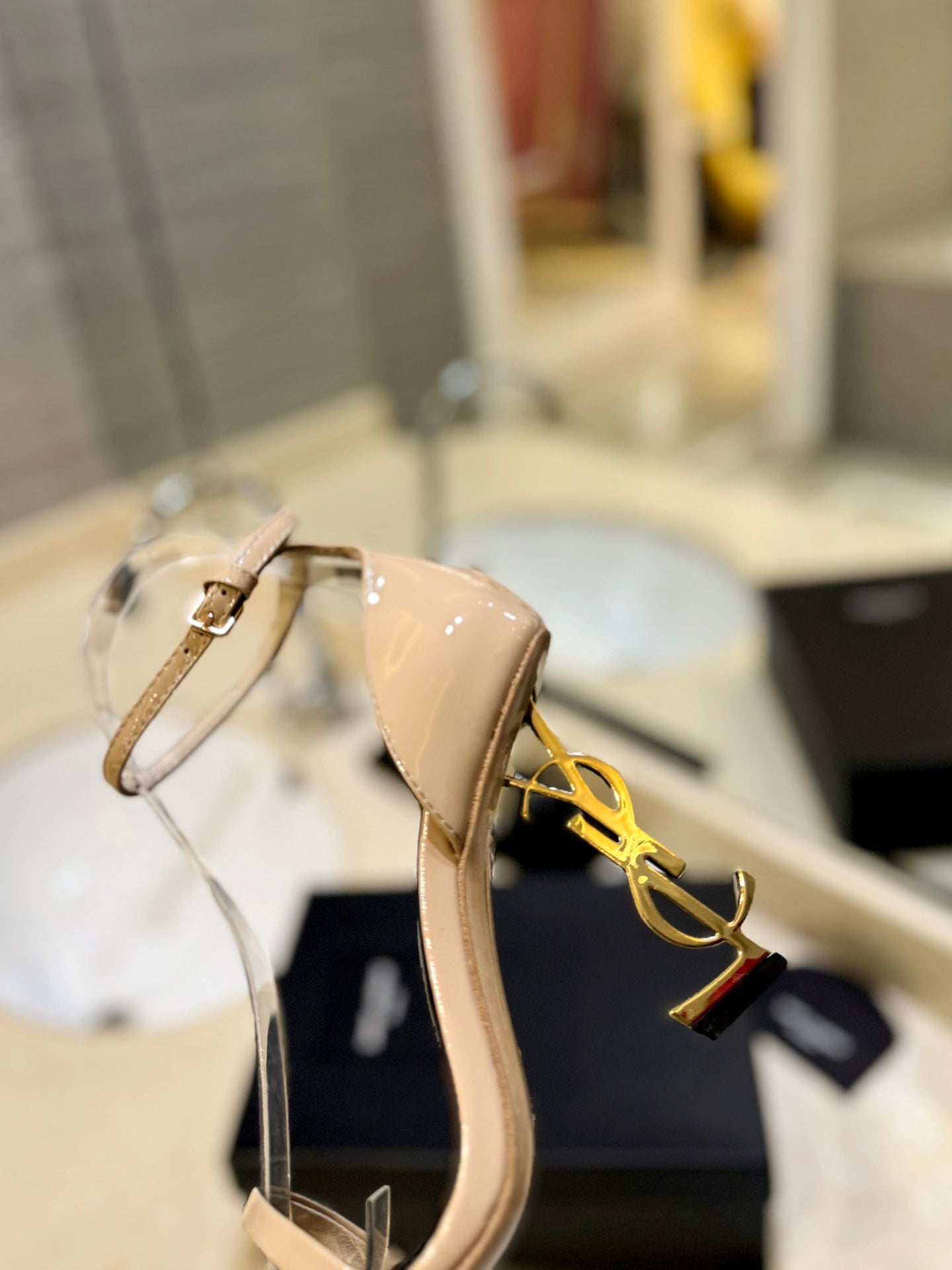 SL OPYUM SANDALS 105 CAMEL AND BLACK CALFSKIN - 35