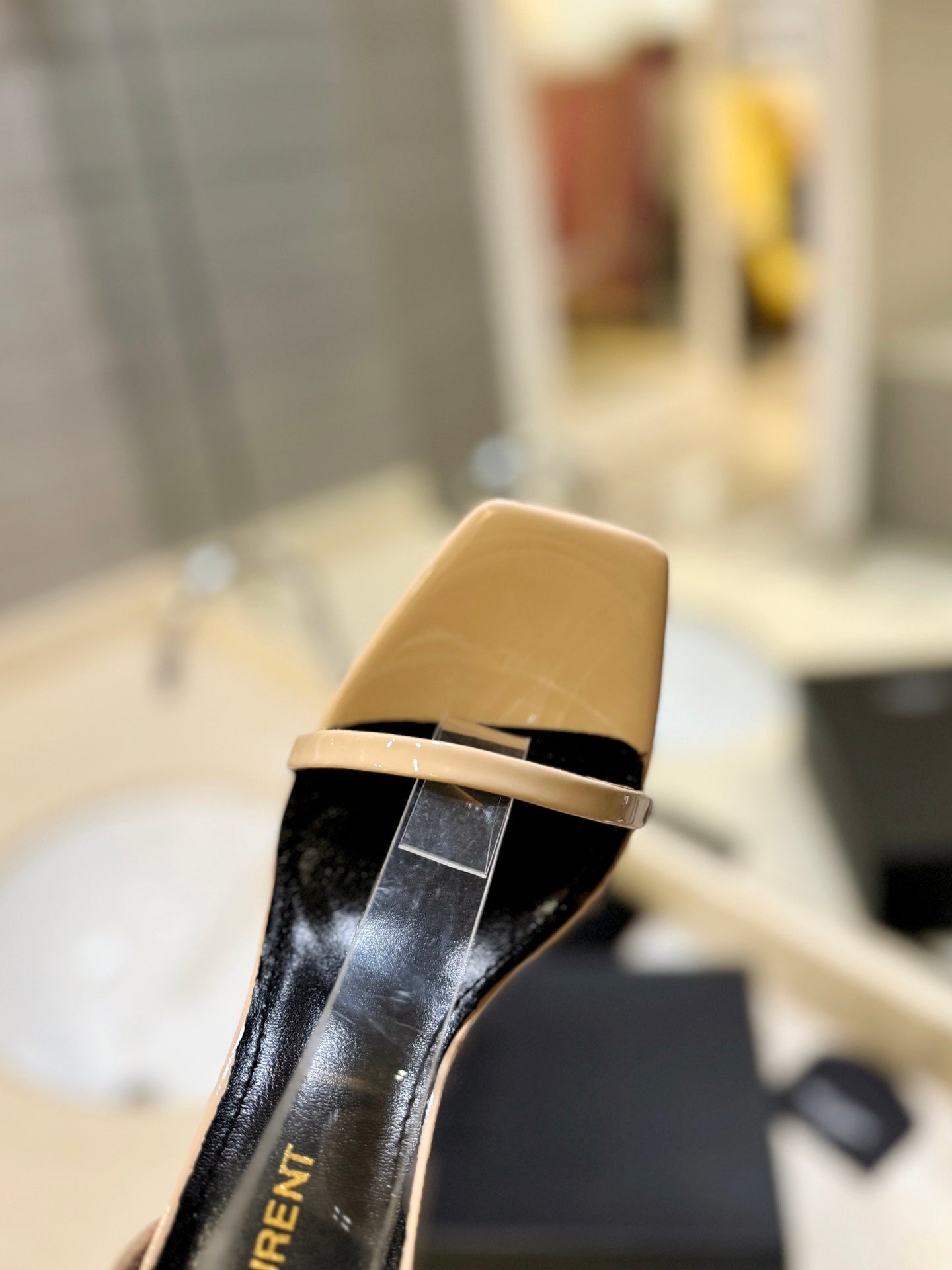 SL OPYUM SANDALS 105 CAMEL AND BLACK CALFSKIN - 35