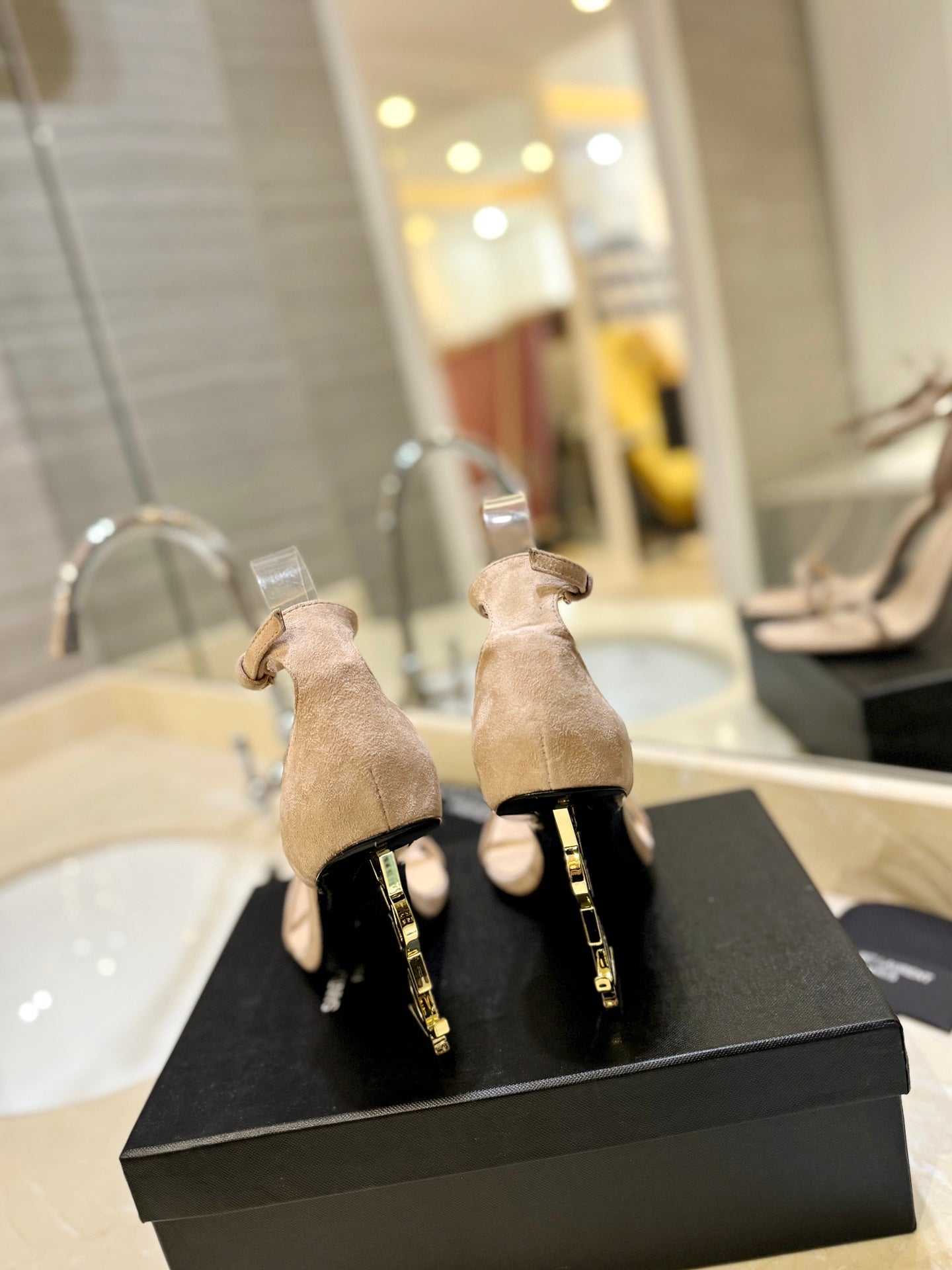 SL OPYUM SANDALS 105 CAMEL SUEDE - 35