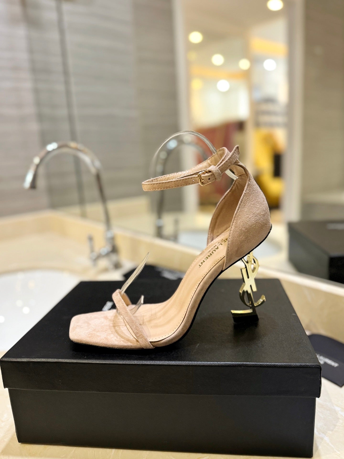 SL OPYUM SANDALS 105 CAMEL SUEDE - 35