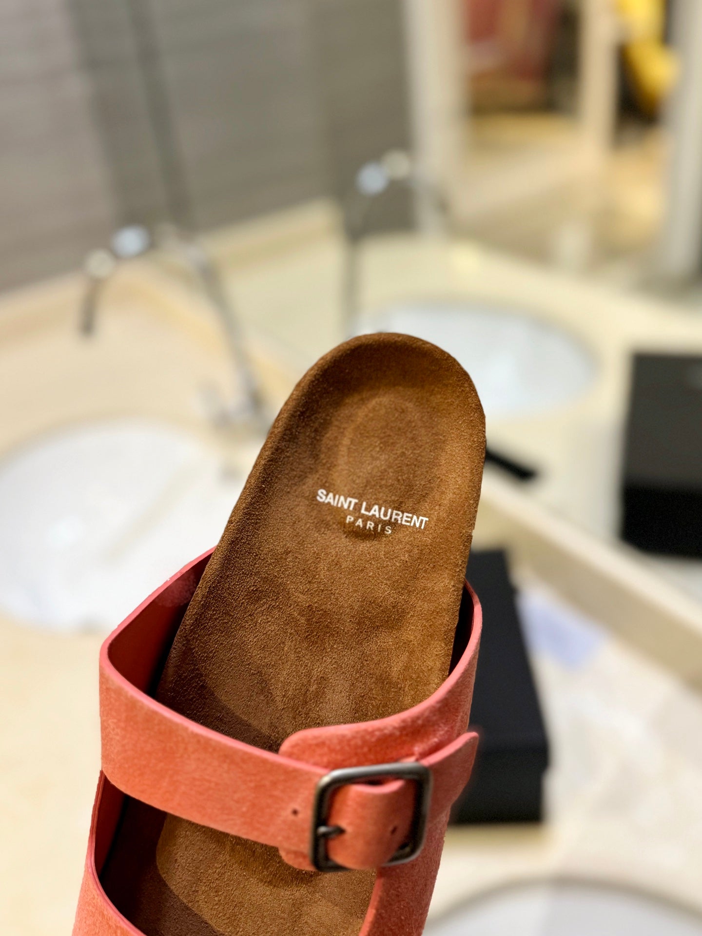 SL Flat Sandal Women Brown Pink Seude - 35