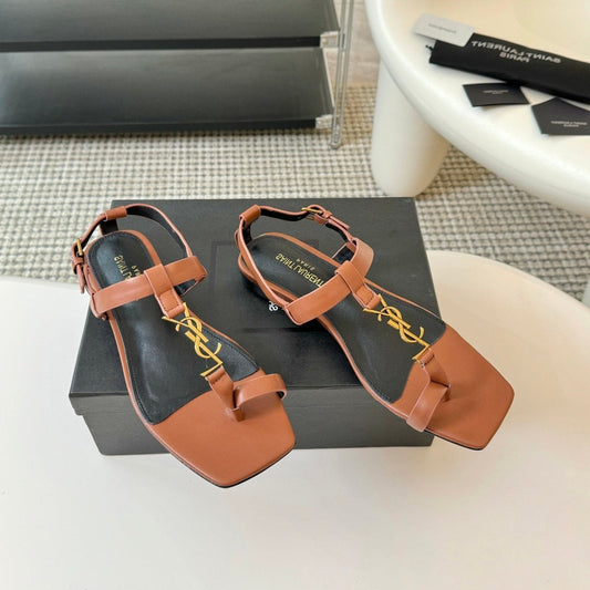 SL CASSANDRA ONE SANDAL FLAT CIDER CALFSKIN - 34