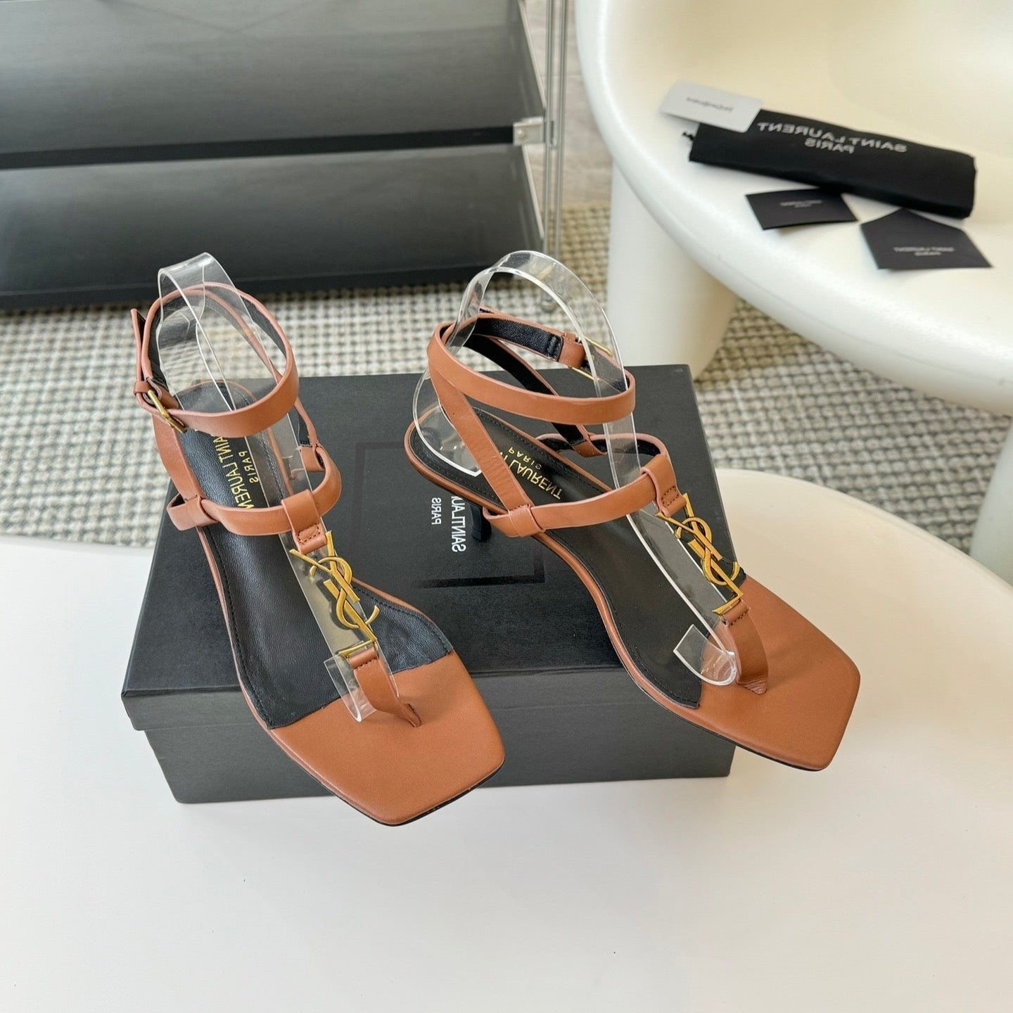 SL CASSANDRA MID-HEEL SANDAL CIDER CALFSKIN - 34