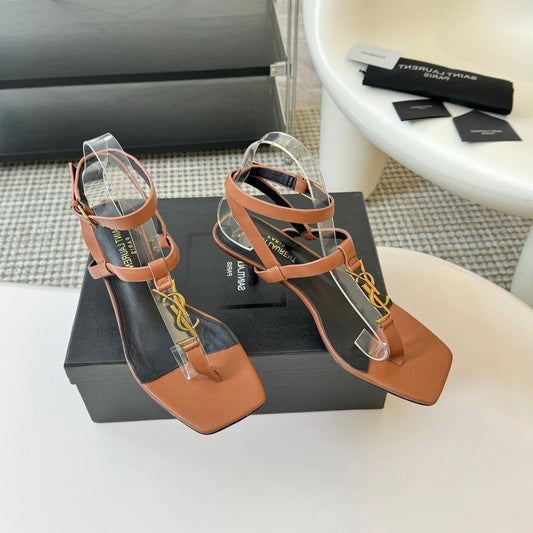 SL CASSANDRA MID-HEEL SANDAL CIDER CALFSKIN - 34