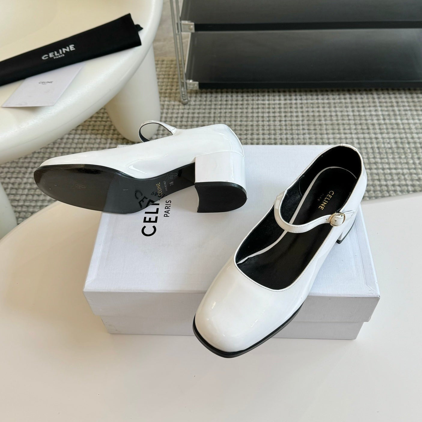 WOMEN'S HIGH HEELS WITH ROUND TOE WHITE SPECIFIC COWHIDE - 35