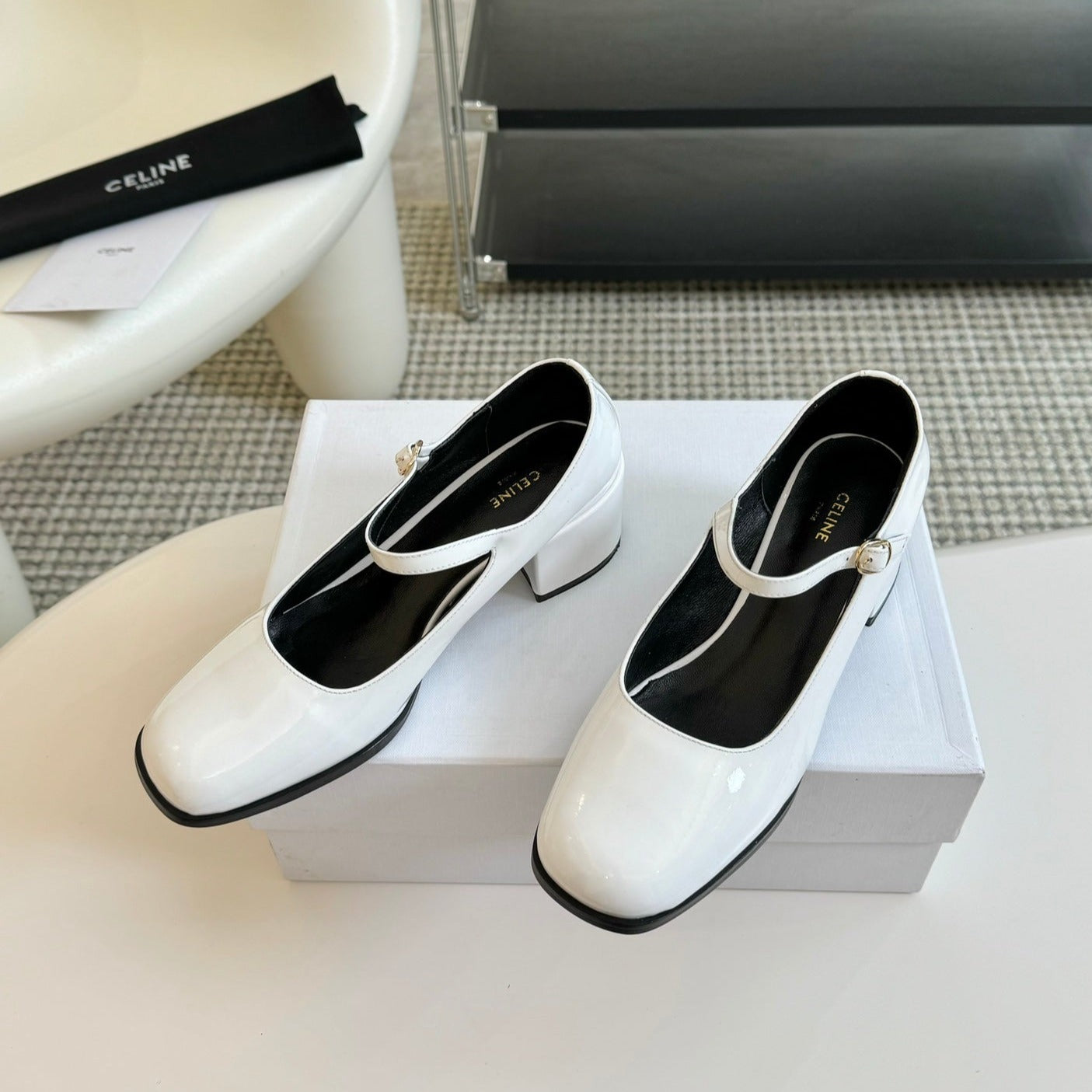 WOMEN'S HIGH HEELS WITH ROUND TOE WHITE SPECIFIC COWHIDE - 35