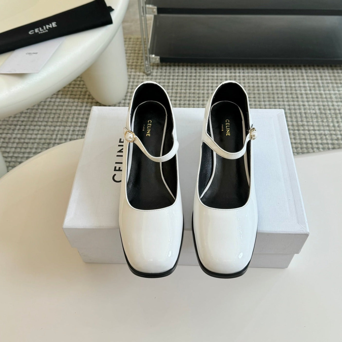 WOMEN'S HIGH HEELS WITH ROUND TOE WHITE SPECIFIC COWHIDE - 35