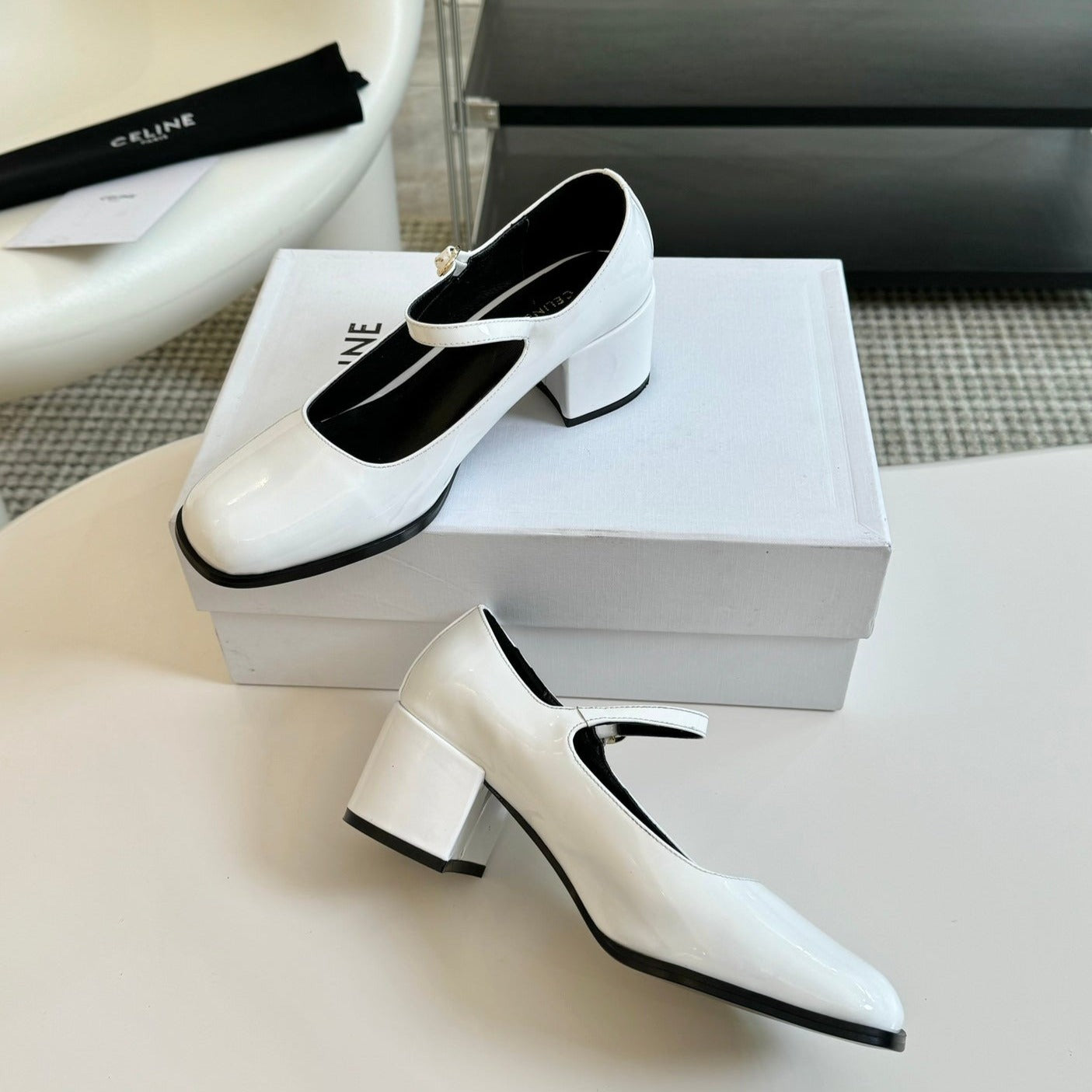 WOMEN'S HIGH HEELS WITH ROUND TOE WHITE SPECIFIC COWHIDE - 35