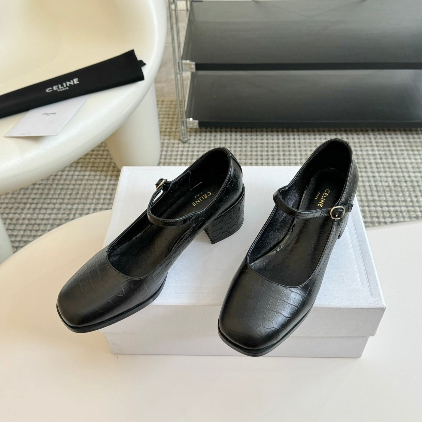 WOMEN'S HIGH HEELS WITH ROUND TOE BLACK SPECIFIC COWHIDE - 35