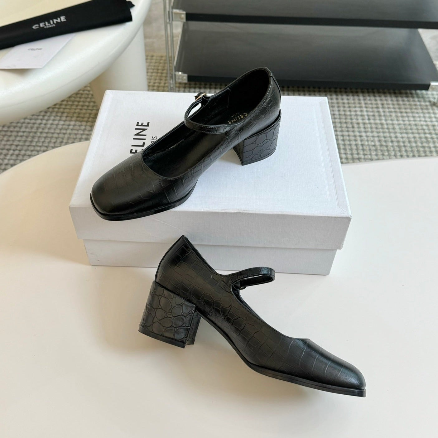 WOMEN'S HIGH HEELS WITH ROUND TOE BLACK SPECIFIC COWHIDE - 35