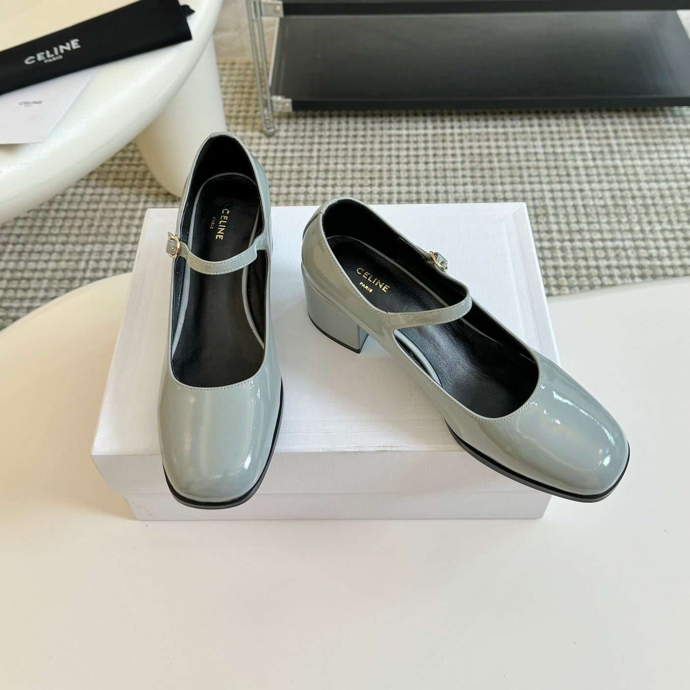 WOMEN'S HIGH HEELS WITH ROUND TOE FLINT GRAY SPECIFIC COWHIDE - 35