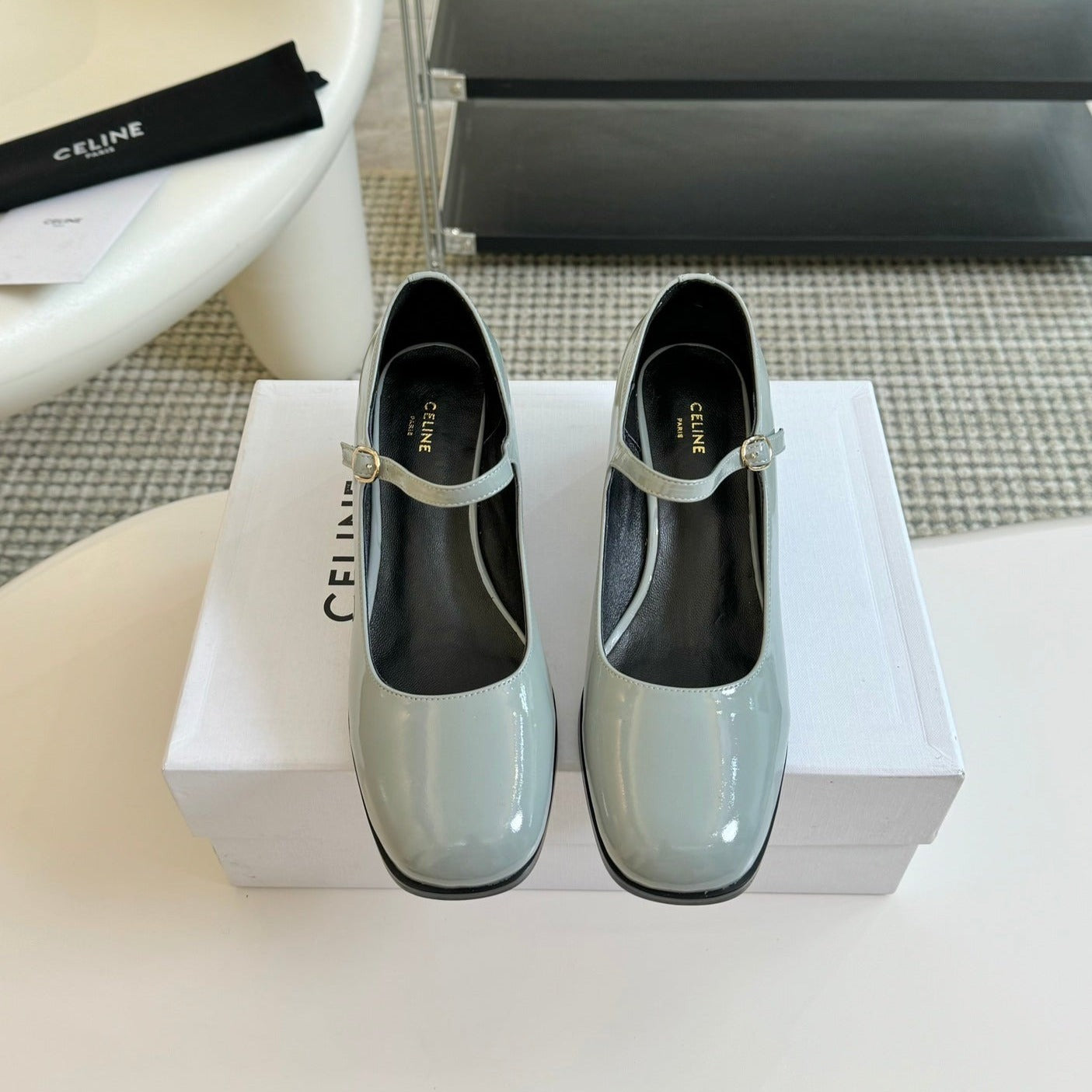 WOMEN'S HIGH HEELS WITH ROUND TOE FLINT GRAY SPECIFIC COWHIDE - 35