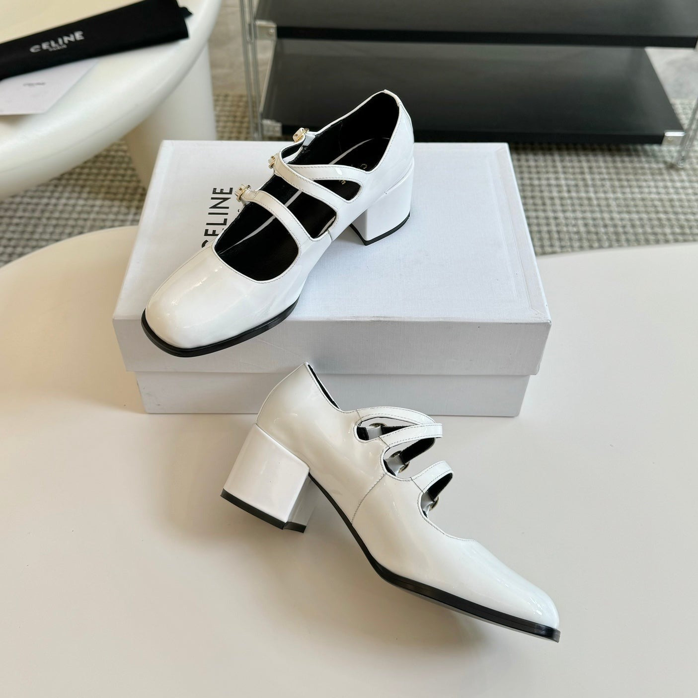 WOMEN'S SANDALS WITH ROUND TOE WHITE  SPECIFIC COWHIDE - 35