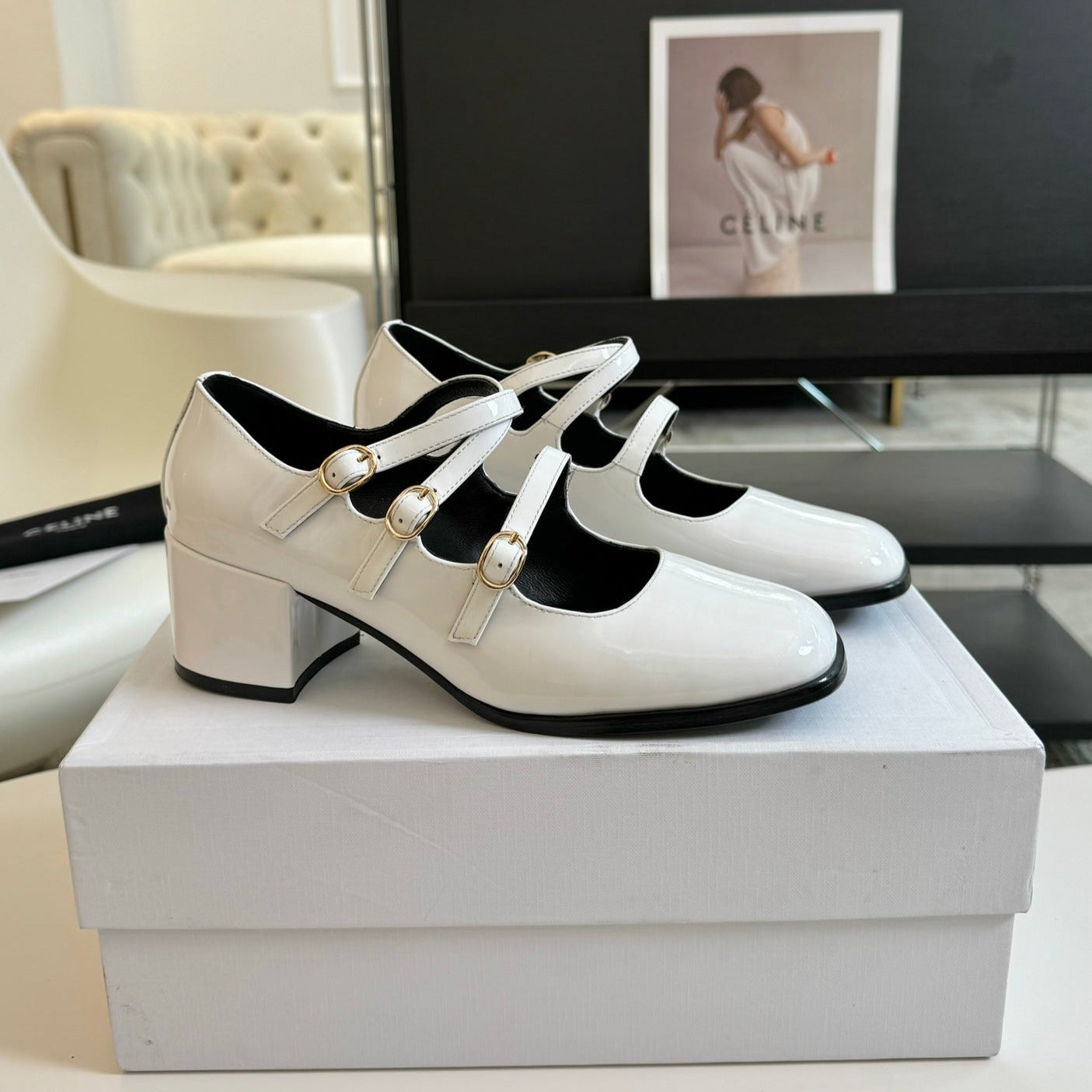 WOMEN'S SANDALS WITH ROUND TOE WHITE  SPECIFIC COWHIDE - 35