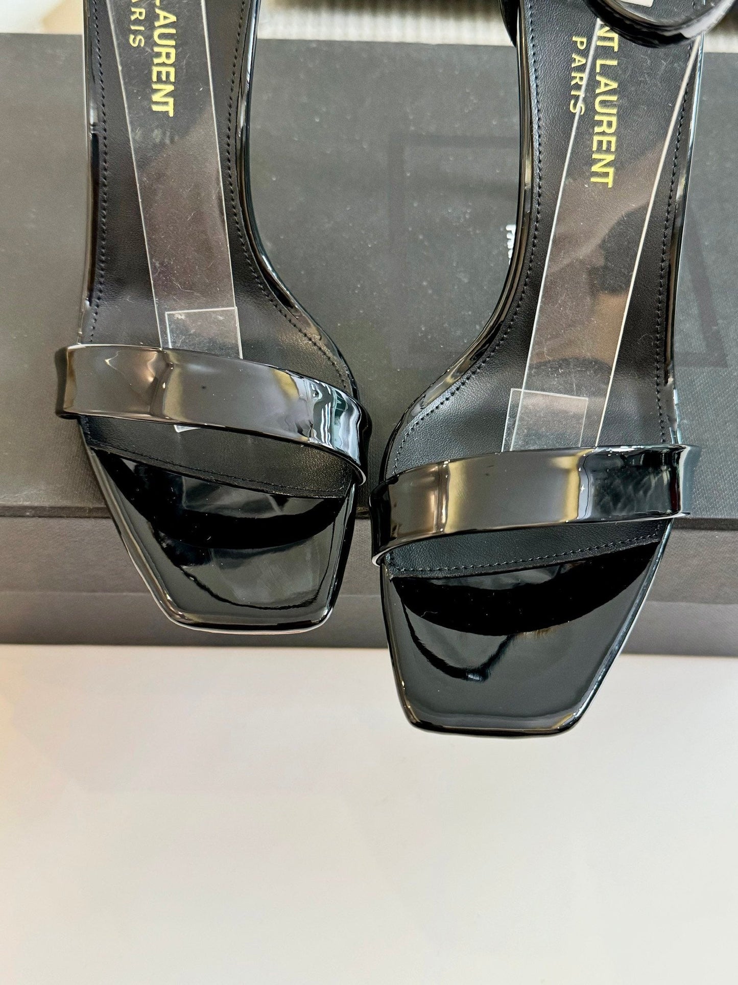 SL SQUARE-TOED HIGH HEELS BLACK CALFSKIN - 35