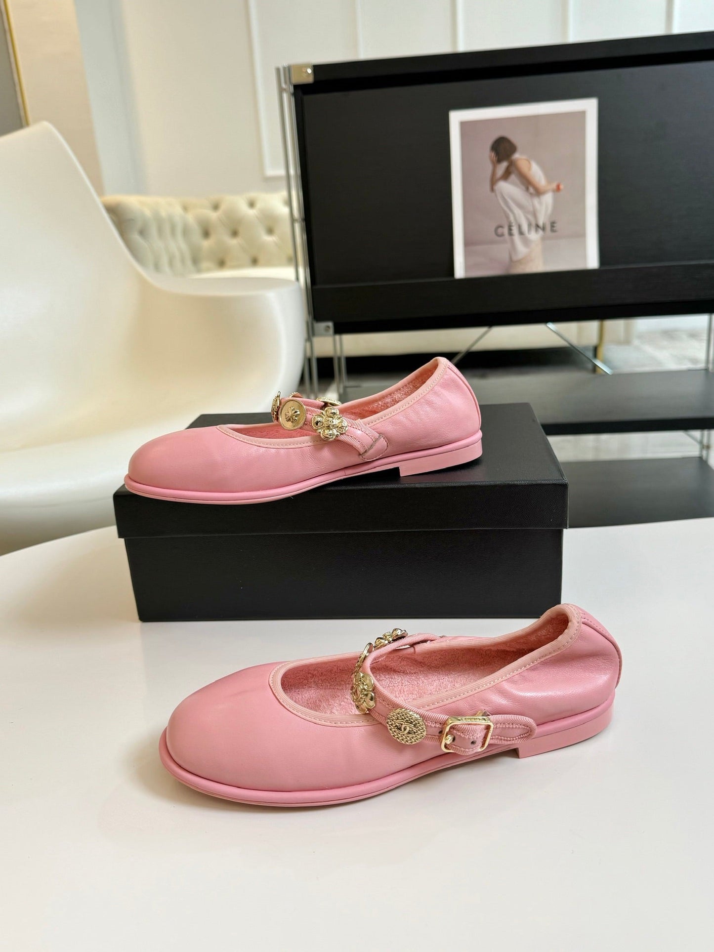 MARY JANE SHOES LIGHT PINK SHEEPSKIN - 35