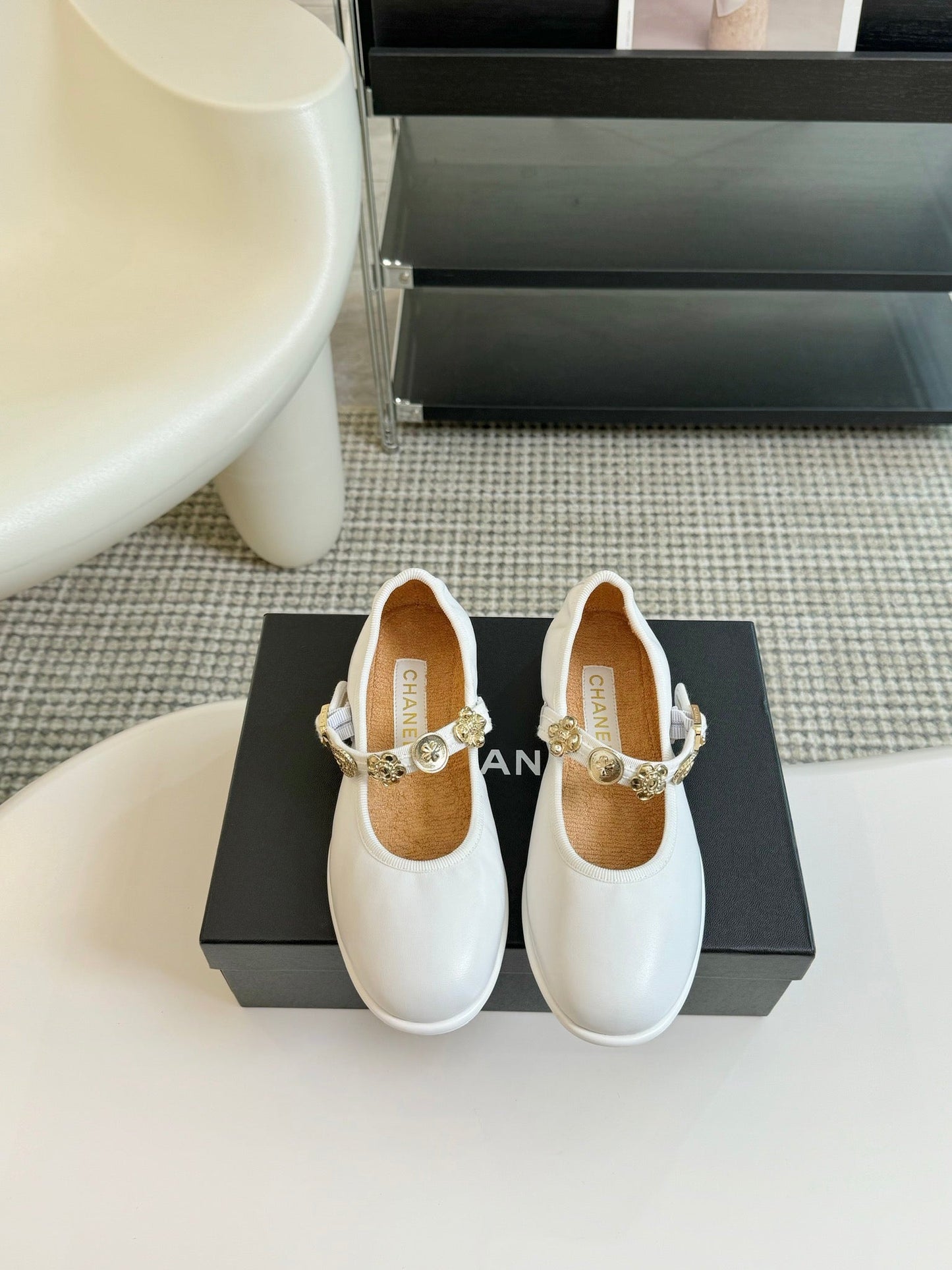MARY JANE SHOES WHITE SHEEPSKIN - 35