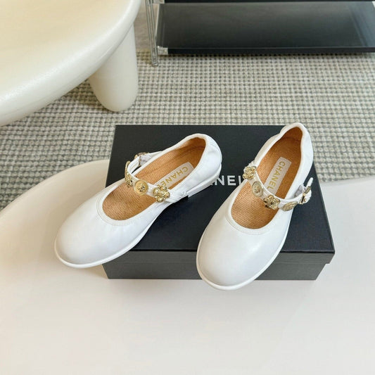 MARY JANE SHOES WHITE SHEEPSKIN - 35