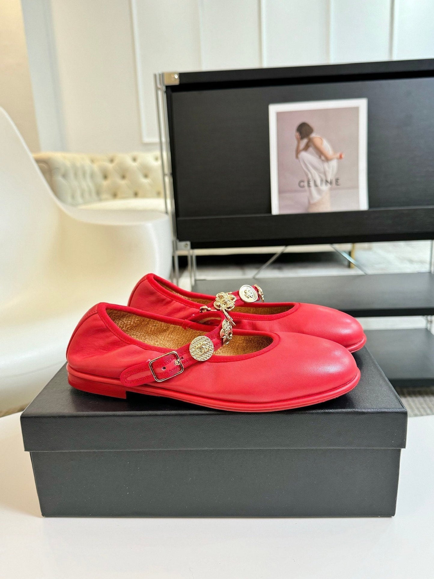 MARY JANE SHOES ROSE RED SHEEPSKIN - 35