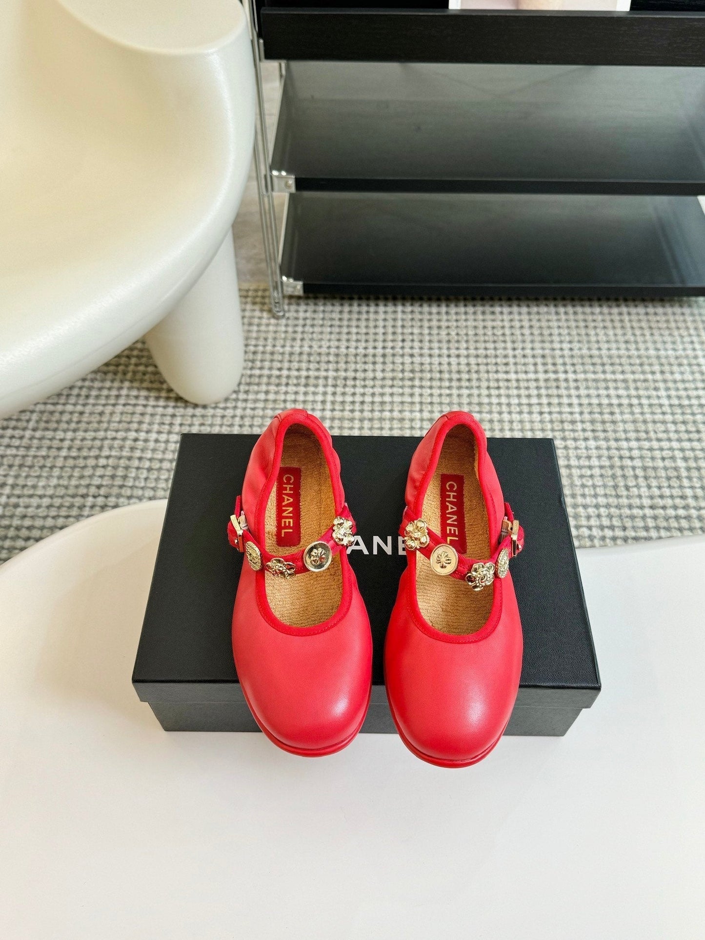 MARY JANE SHOES ROSE RED SHEEPSKIN - 35