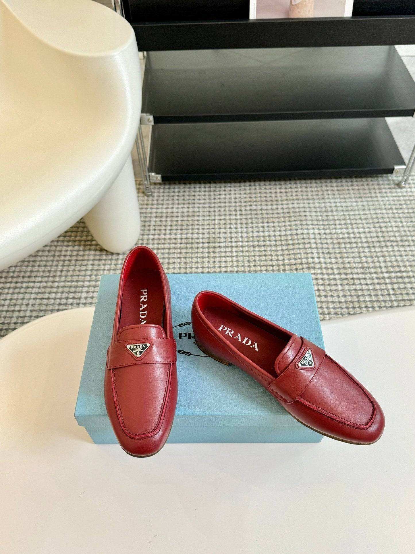 PRA LOAFERS CHERRY CALFSKIN - 35