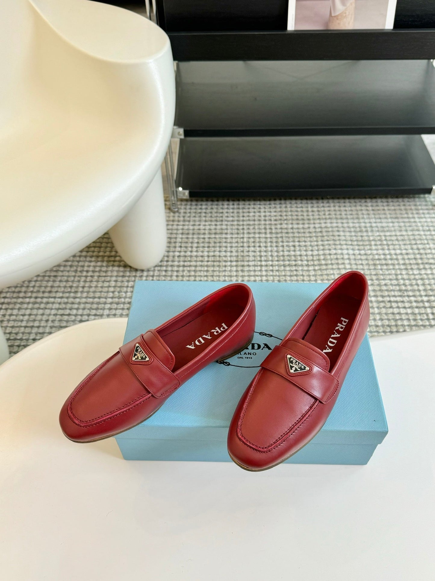 PRA LOAFERS CHERRY CALFSKIN - 35