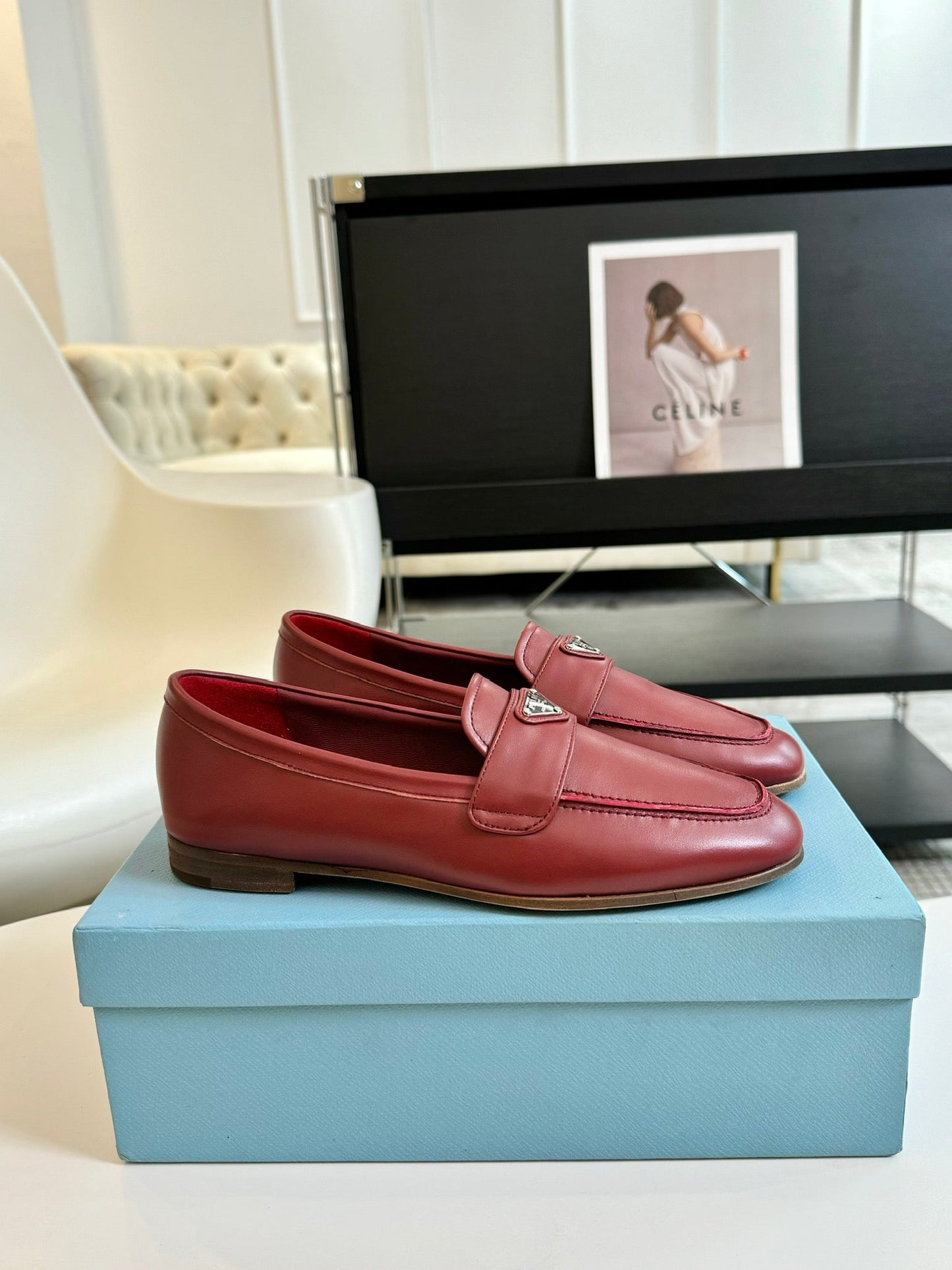 PRA LOAFERS CHERRY CALFSKIN - 35