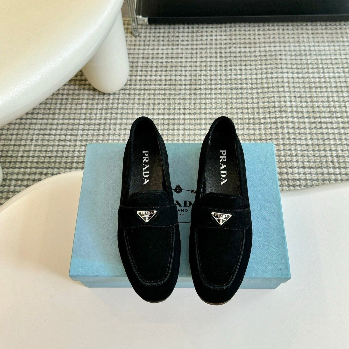 PRA SUEDE LOAFERS PITCH BLACK CALFSKIN - 35