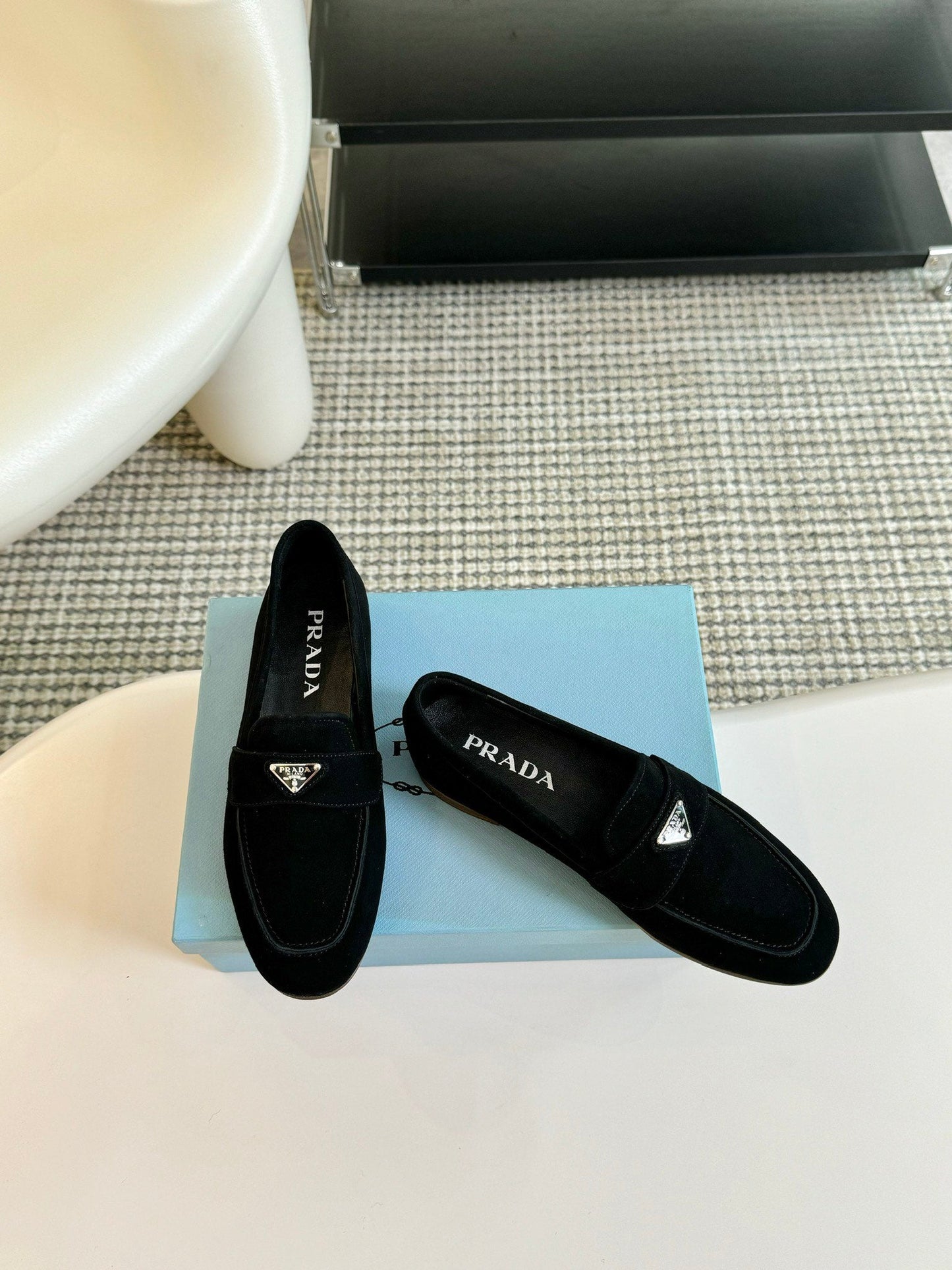 PRA SUEDE LOAFERS PITCH BLACK CALFSKIN - 35