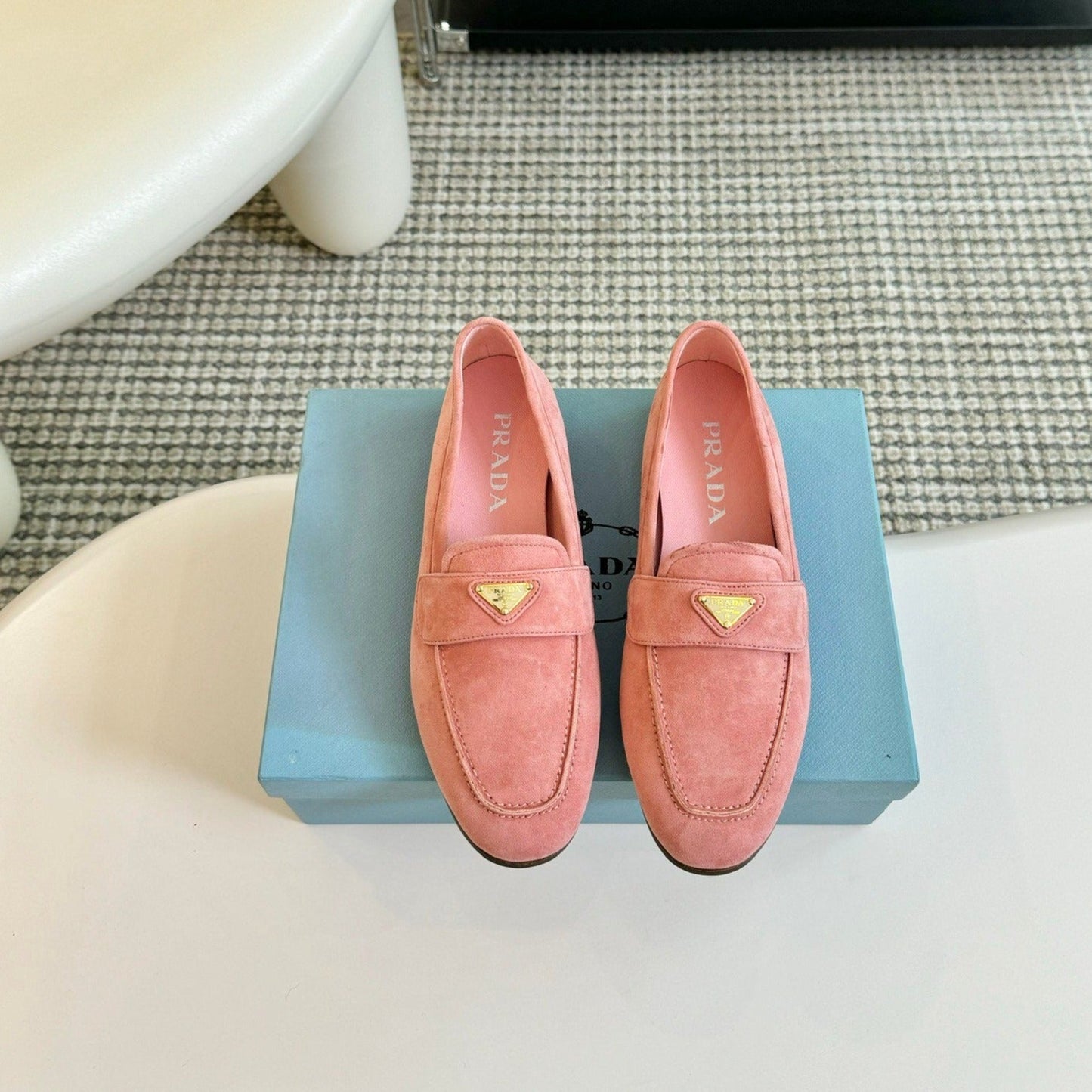 PRA SUEDE LOAFERS ROSE CALFSKIN - 35