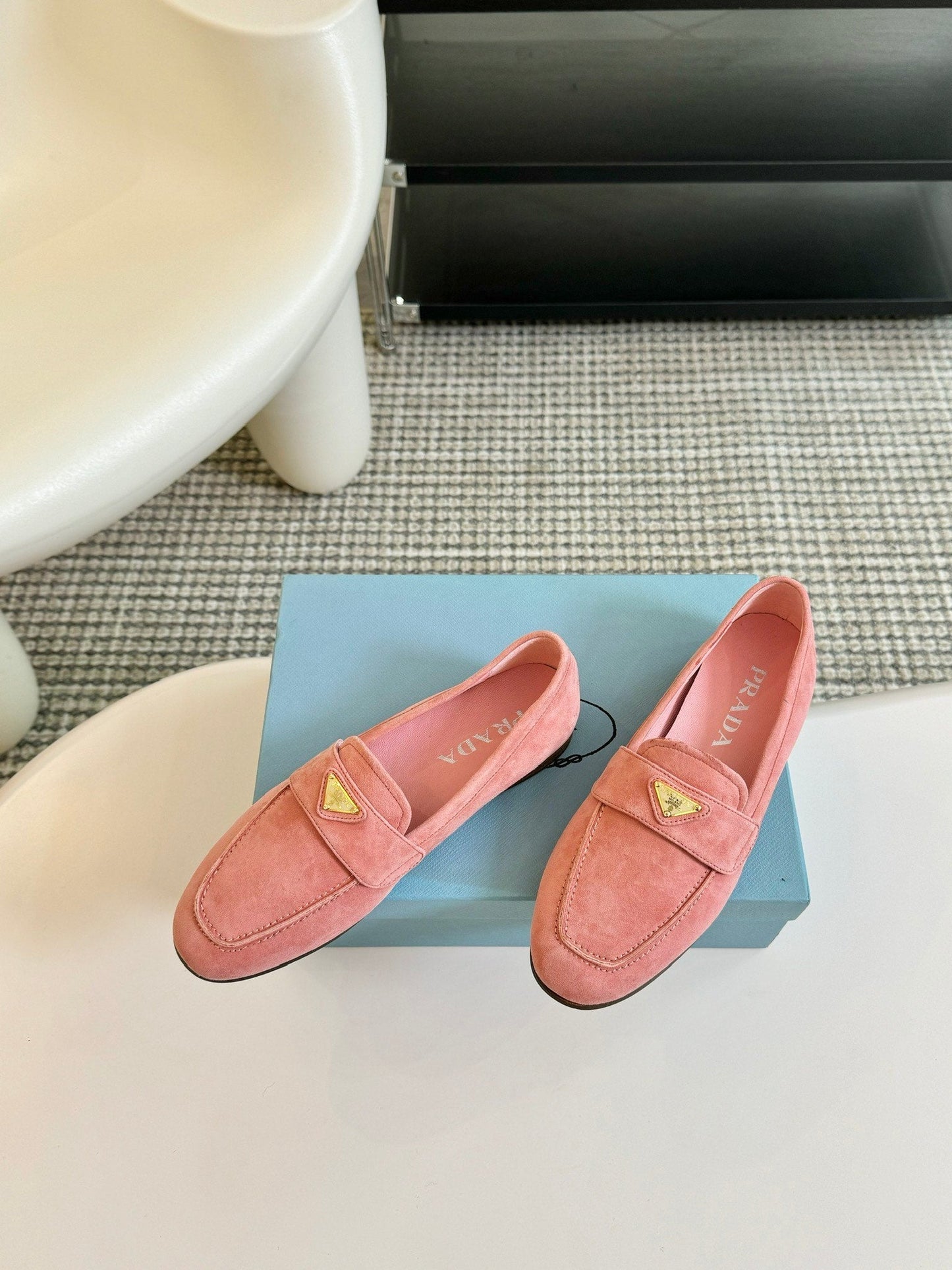 PRA SUEDE LOAFERS ROSE CALFSKIN - 35