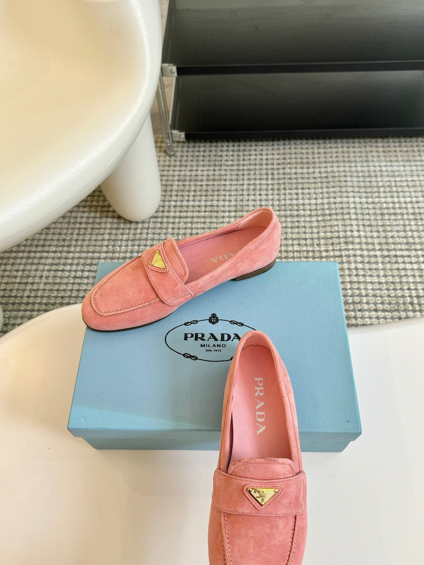 PRA SUEDE LOAFERS ROSE CALFSKIN - 35