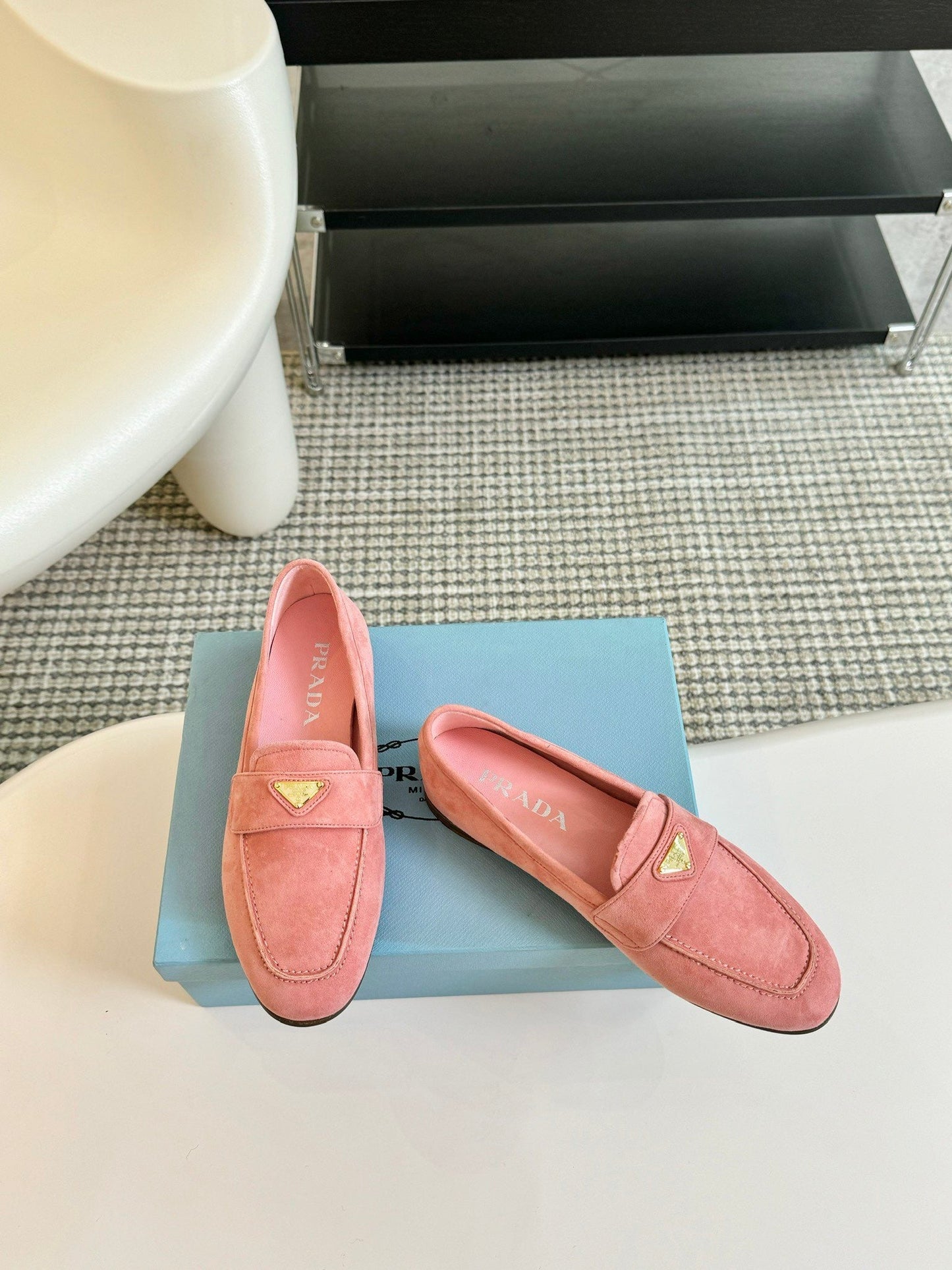 PRA SUEDE LOAFERS ROSE CALFSKIN - 35