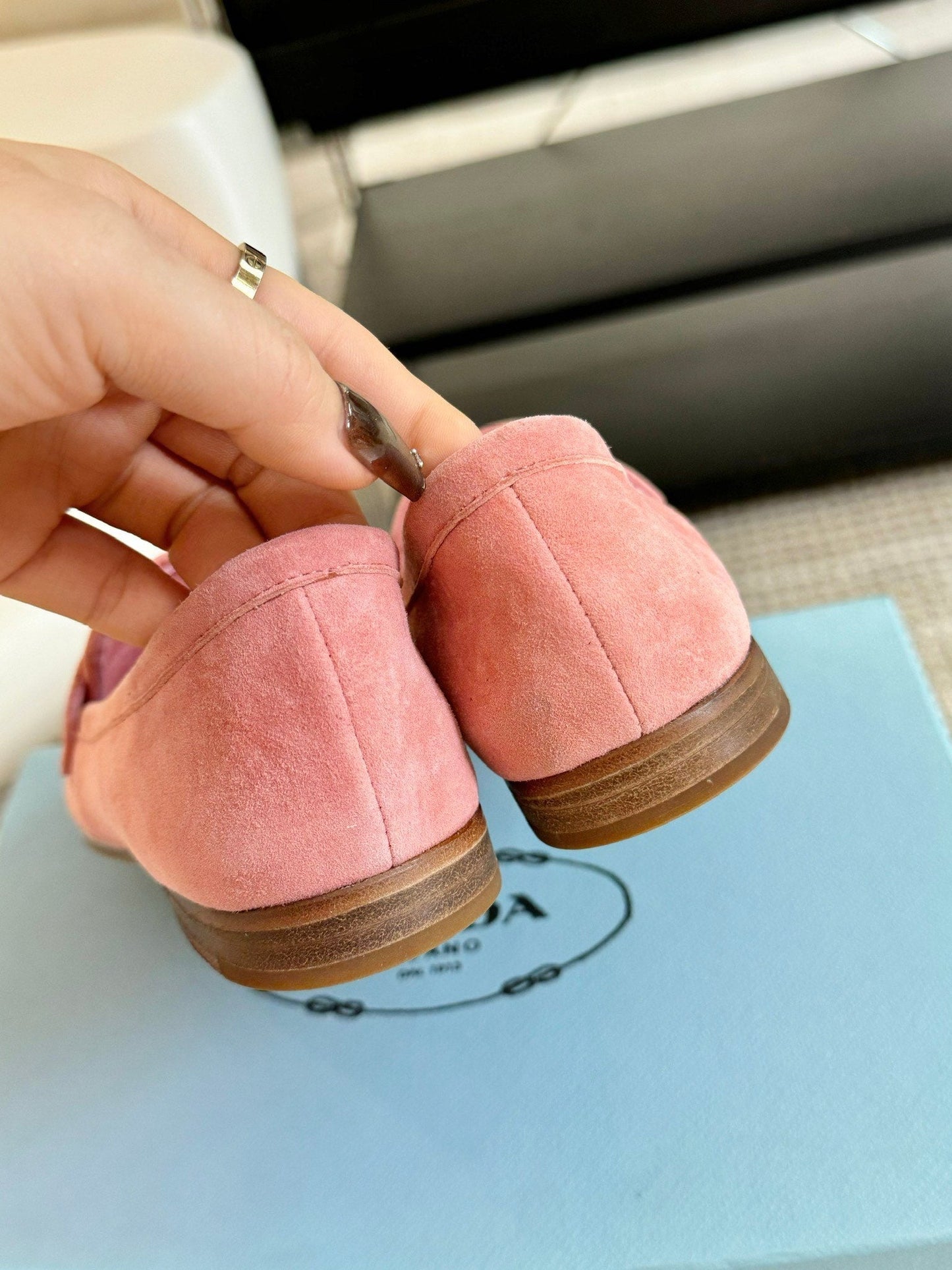 PRA SUEDE LOAFERS ROSE CALFSKIN - 35