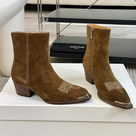 ANKLE BOOTS 45 MM IN MOCHA BROWN SUEDE - 35