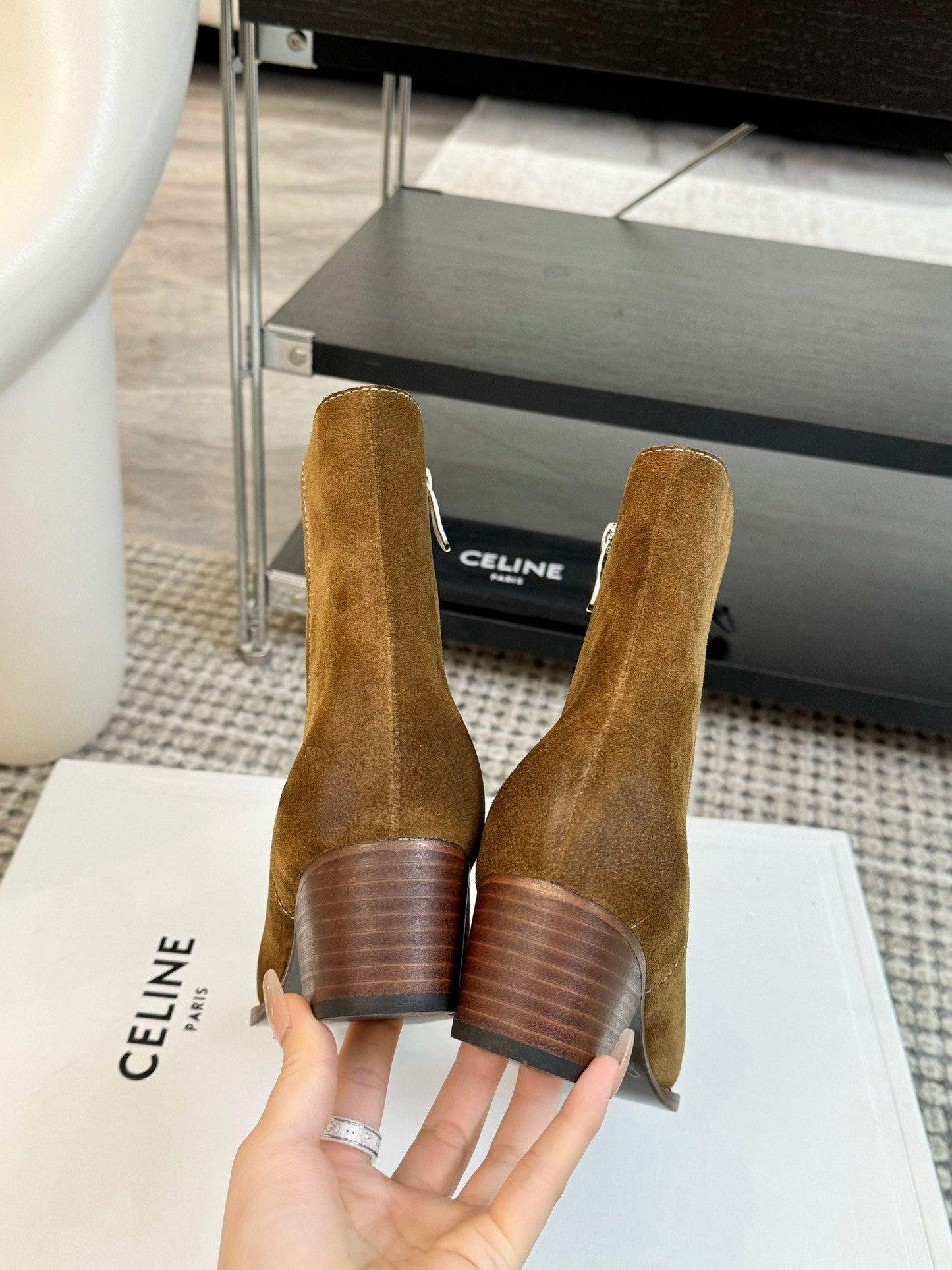 ANKLE BOOTS 45 MM IN MOCHA BROWN SUEDE - 35