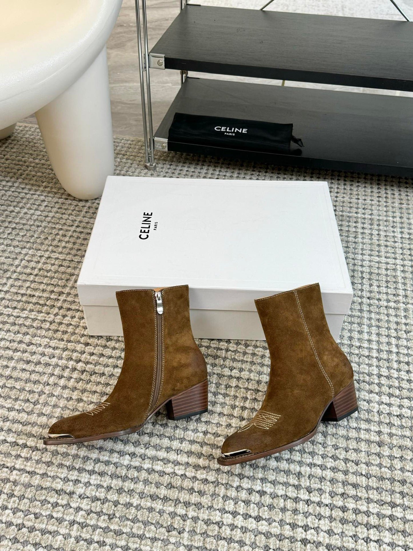 ANKLE BOOTS 45 MM IN MOCHA BROWN SUEDE - 35