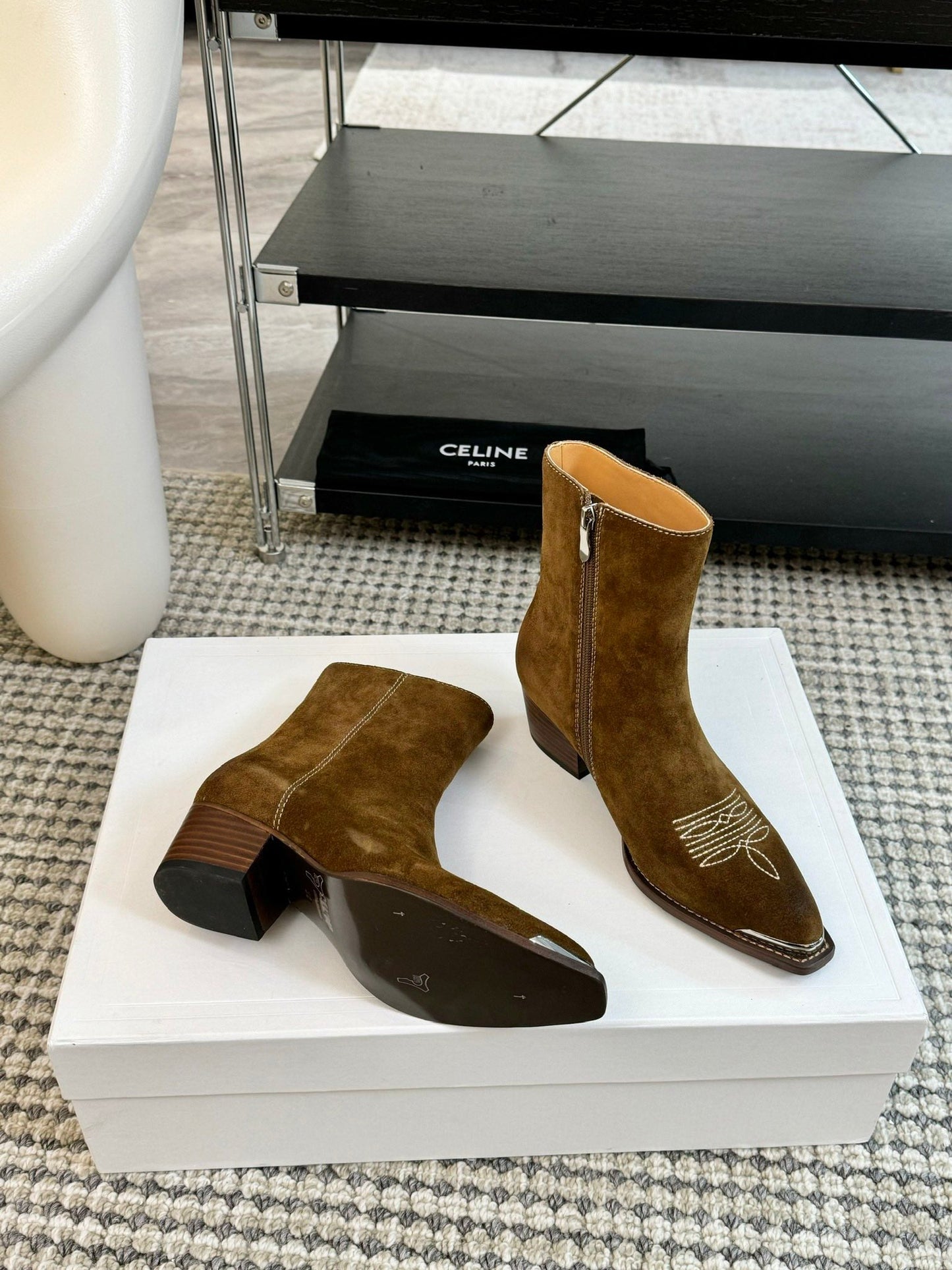 ANKLE BOOTS 45 MM IN MOCHA BROWN SUEDE - 35
